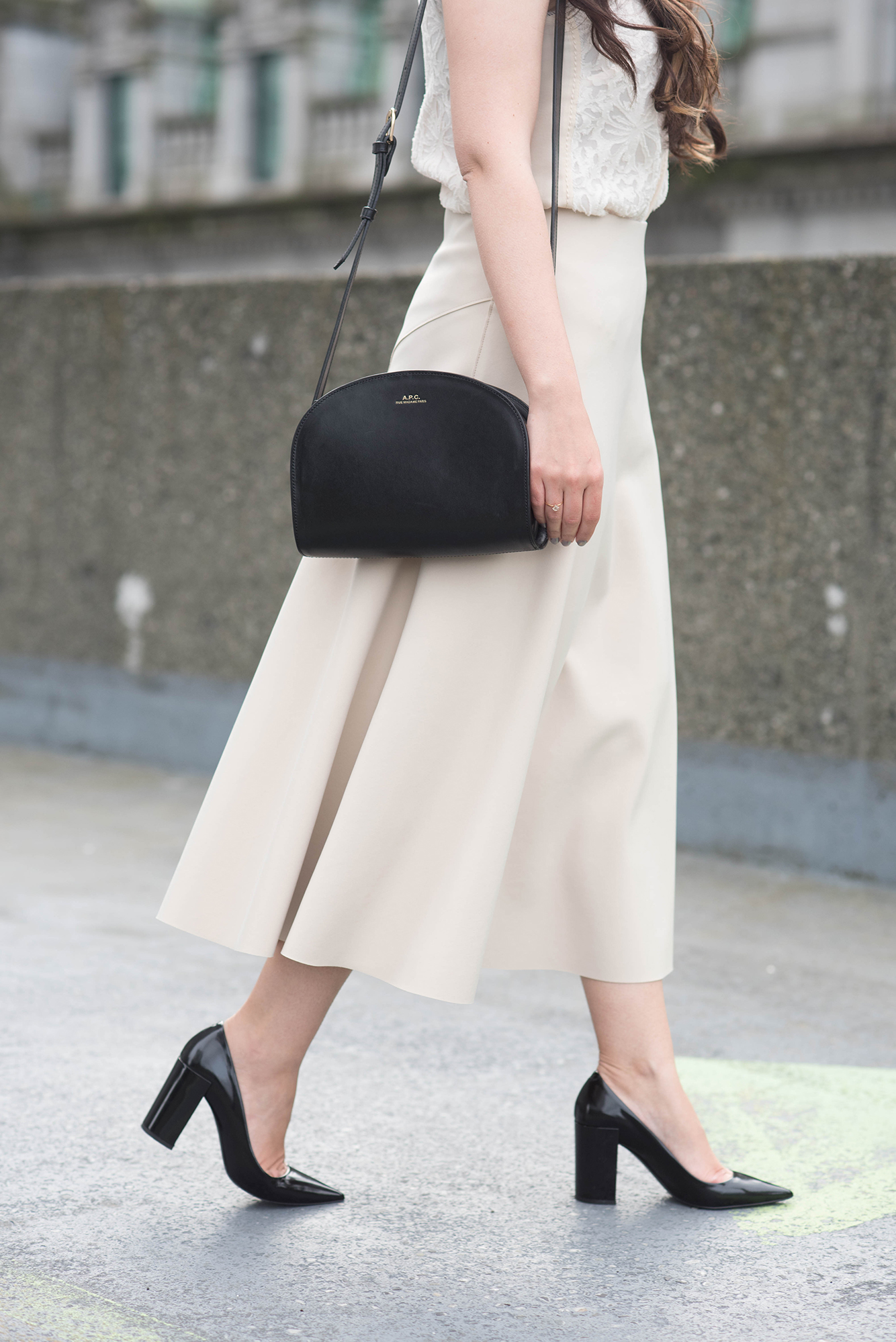 coco-and-vera-best-vancouver-fashion-blog-best-canadian-fashion-blog-top-blogger-outfit-details-marc-cain-beige-skirt-pierre-hardy-block-heels-apc-half-moon-bag