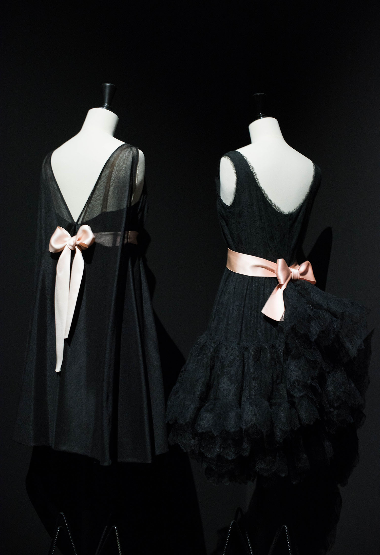 Black and blush gowns at the Balenciaga: L'Oeuvre au noir exhibit captured by travel blogger Cee Fardoe of Coco & Vera