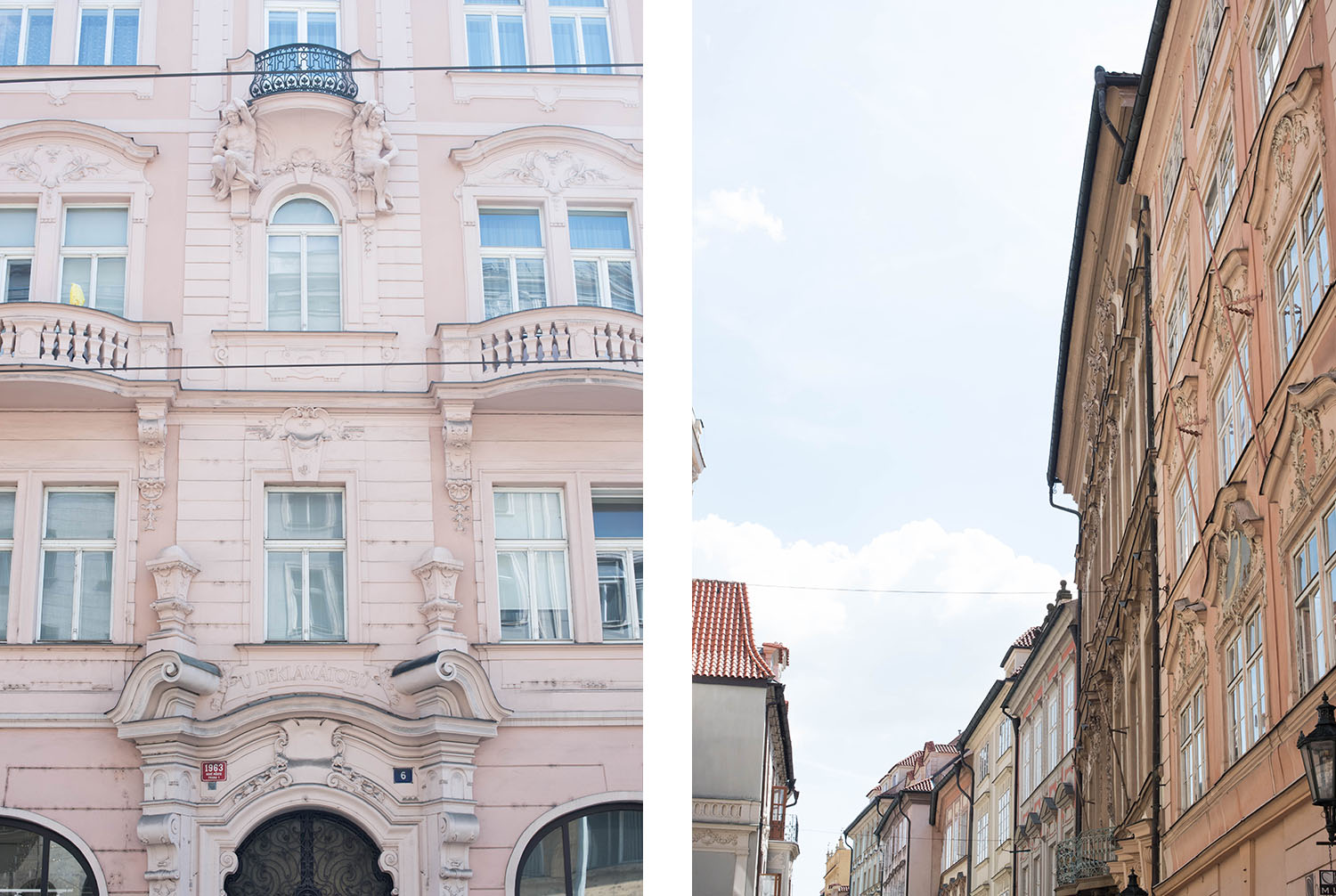 Pastel architecture in the old town of Prague, Czech Republic, as seen by travel blogger Cee Fardoe of Coco & Vera