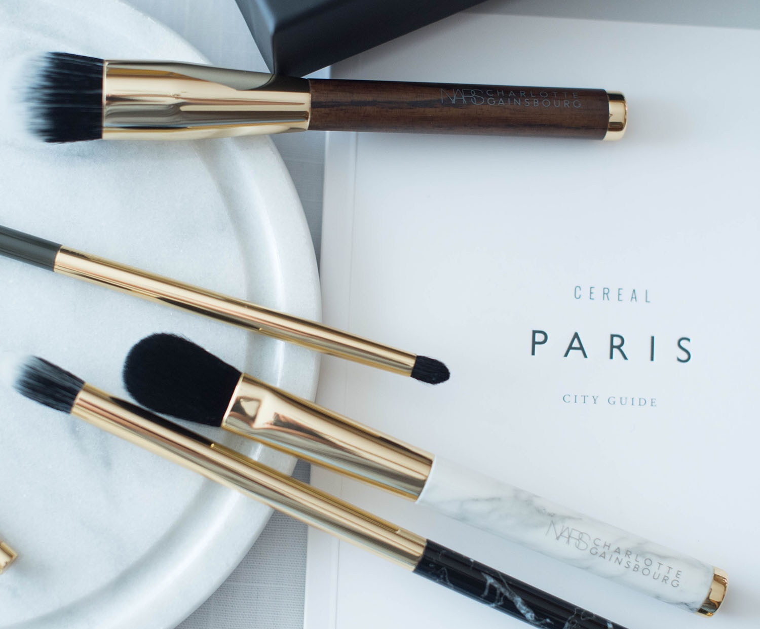 Make-up brushes from the Nars x Charlotte Gainsbourg collection, captured by beauty blogger Cee Fardoe of Coco & Vera