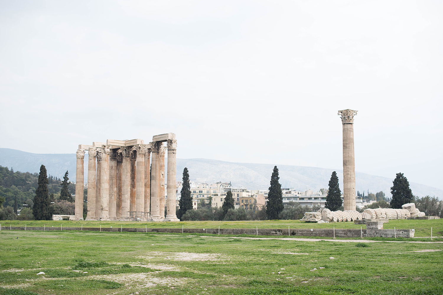 Ruins of the temple of Athenian Zeus in Greece, as seen by travel blogger Cee Fardoe of Coco & Vera