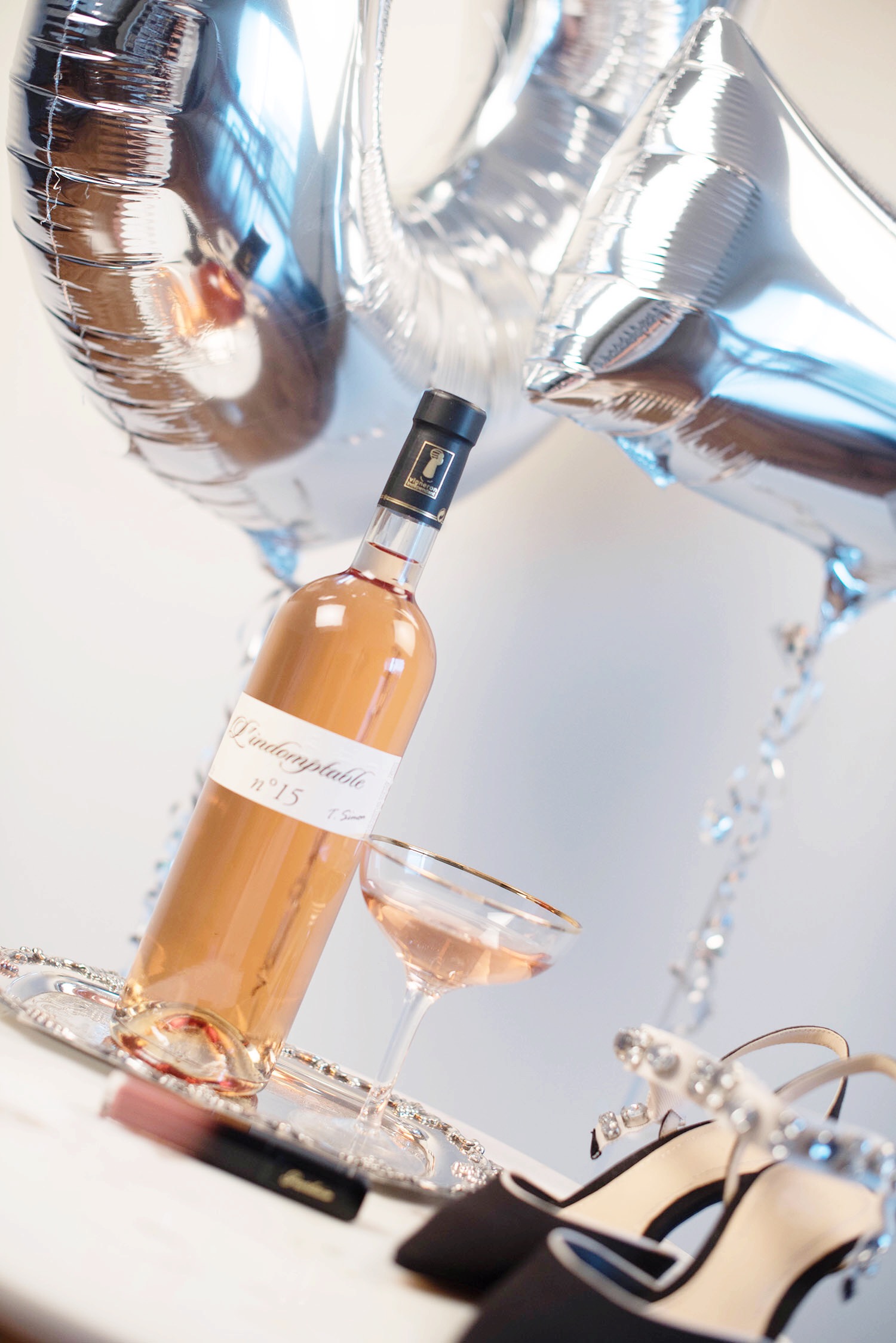 Birthday party details from fashion blogger Cee Fardoe of Coco & Vera, including L'Indomptable bandol rose wine, Zara slingbacks and Guerlain intense liquid matte lipstick