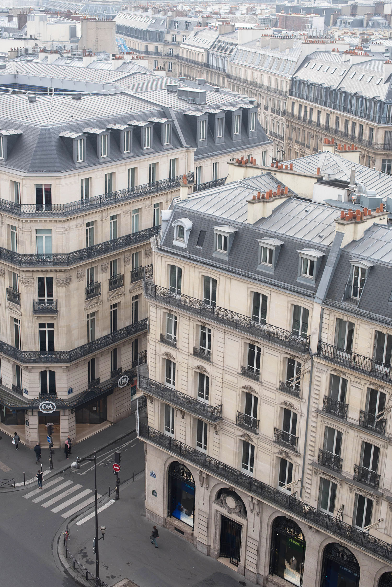 The rooftops of Paris near the Opera Garnier seen from above, as captured by travel blogger Cee Fardoe of Coco & Vera