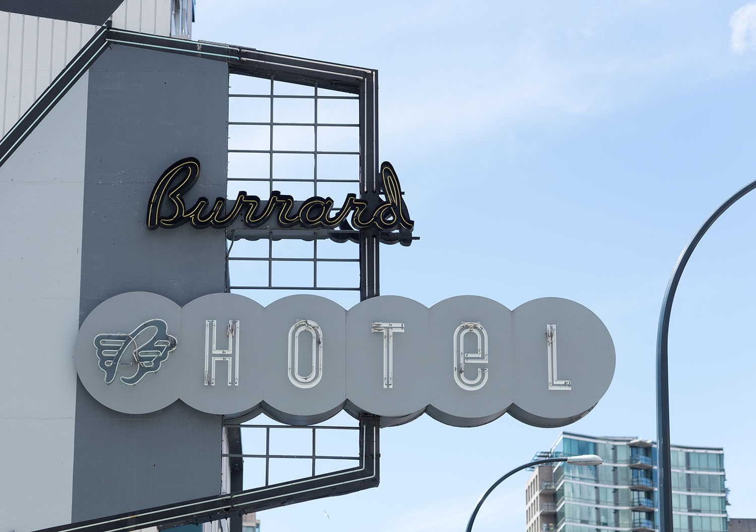 The vintage neon sign for The Burrard Hotel in Vancouver, as captured by Canadian travel blogger Cee Fardoe of Coco & Vera