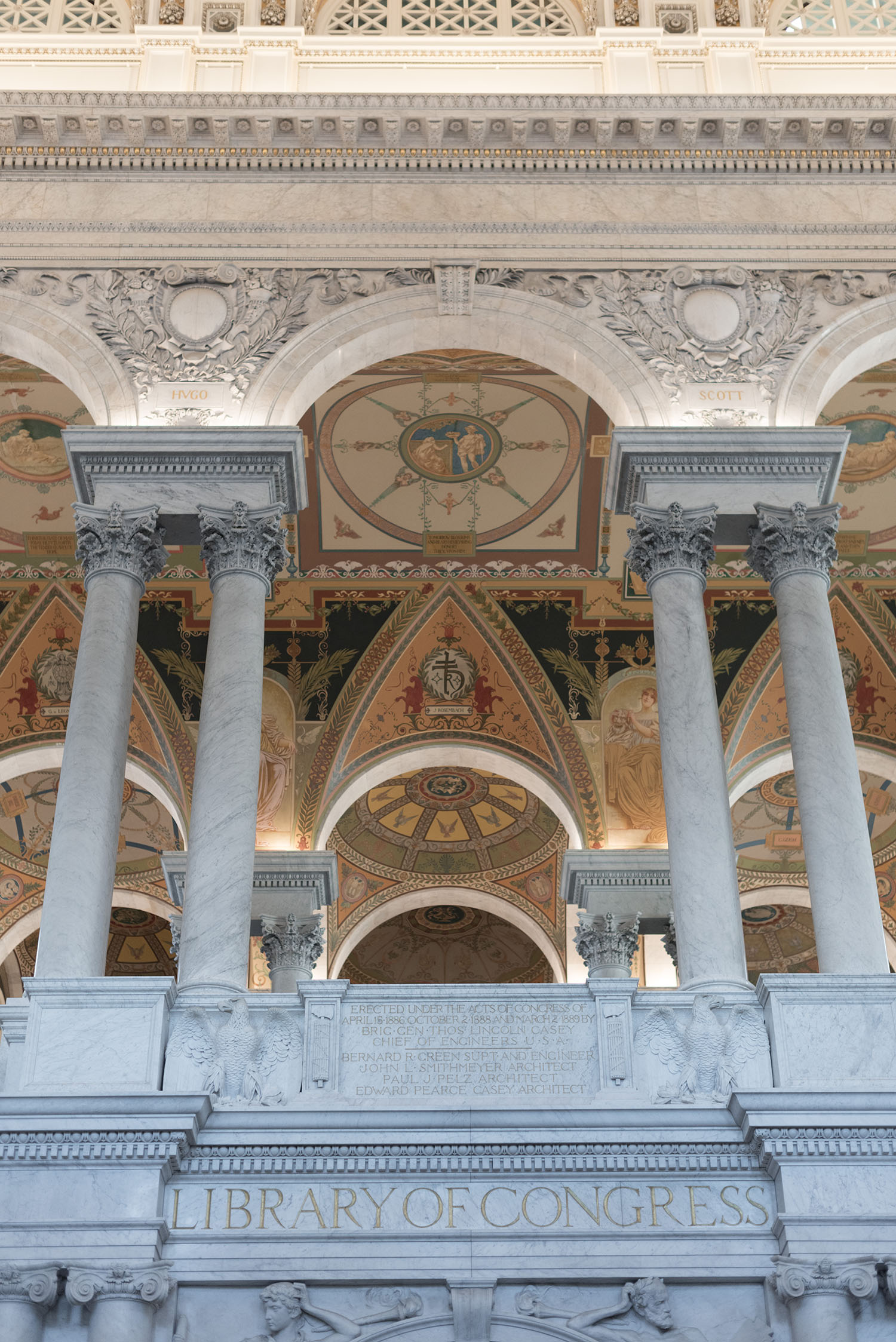 Vaulted ceilings in the Library of Congress in Washington DC, as photographed by top travel blogger Cee Fardoe of Coco & Vera