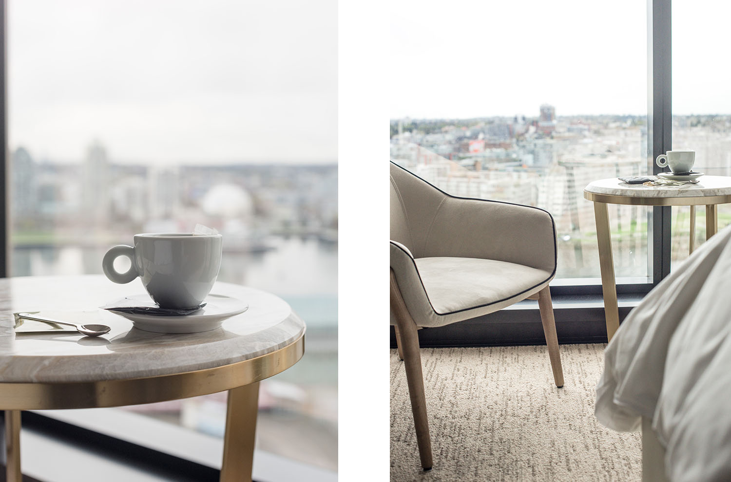 Tea with a view of Yaletown at the JW Marriott Parq Vancouver hotel, as captured by Winnipeg travel blogger Cee Fardoe of Coco & Vera