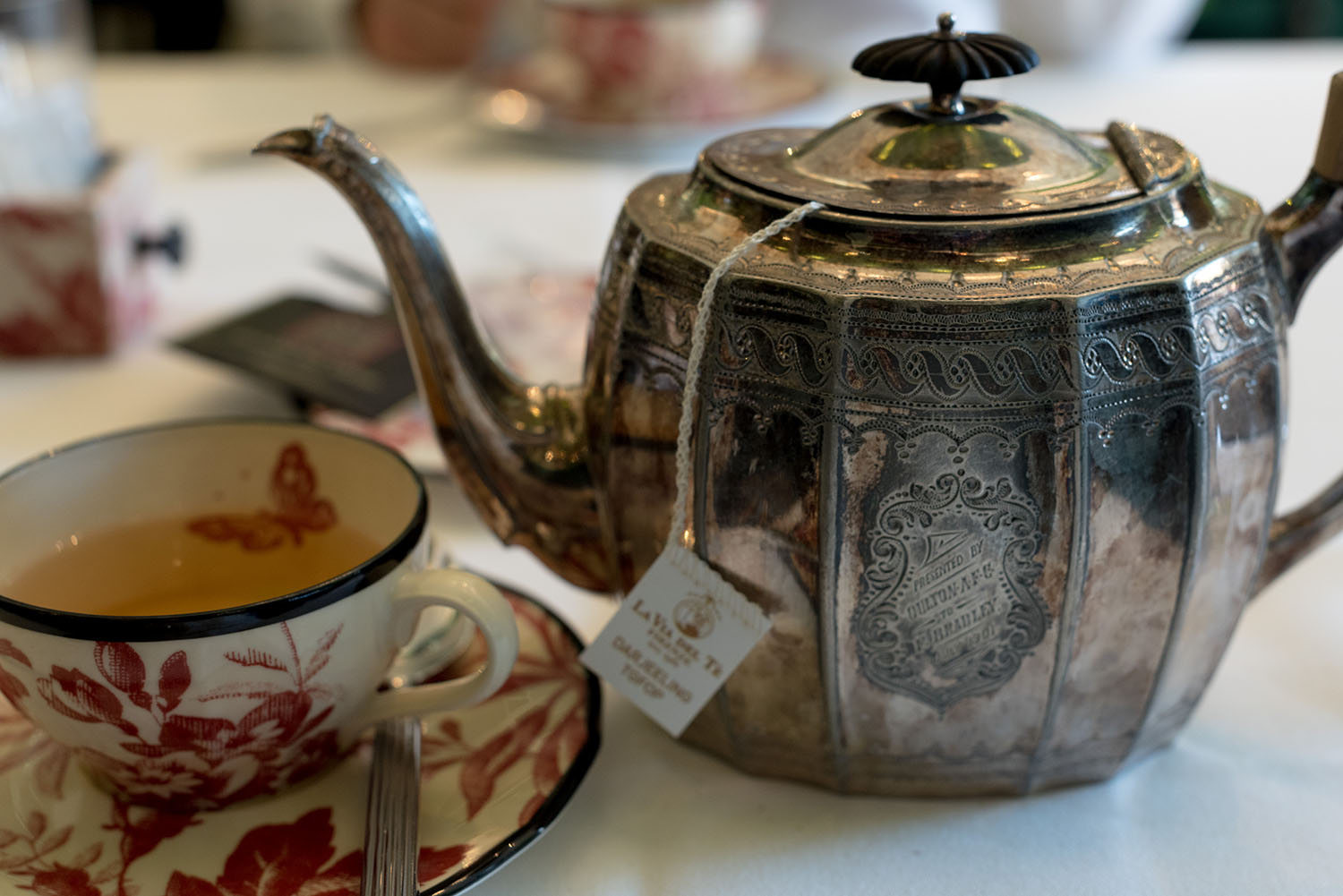A vintage pot of tea at the Gucci Osteria at Gucci Garden, as photographed by top Winnipeg travel blogger Cee Fardoe of Coco & Vera