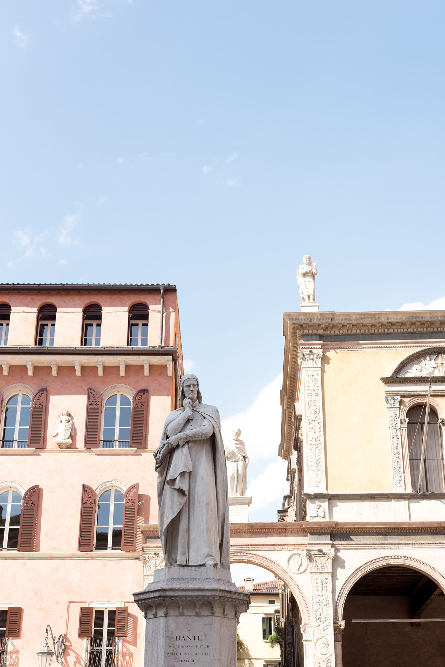 Piazza Dante in Verona, Italy, as captured by top Canadian travel blogger Cee Fardoe of Coco & Vera