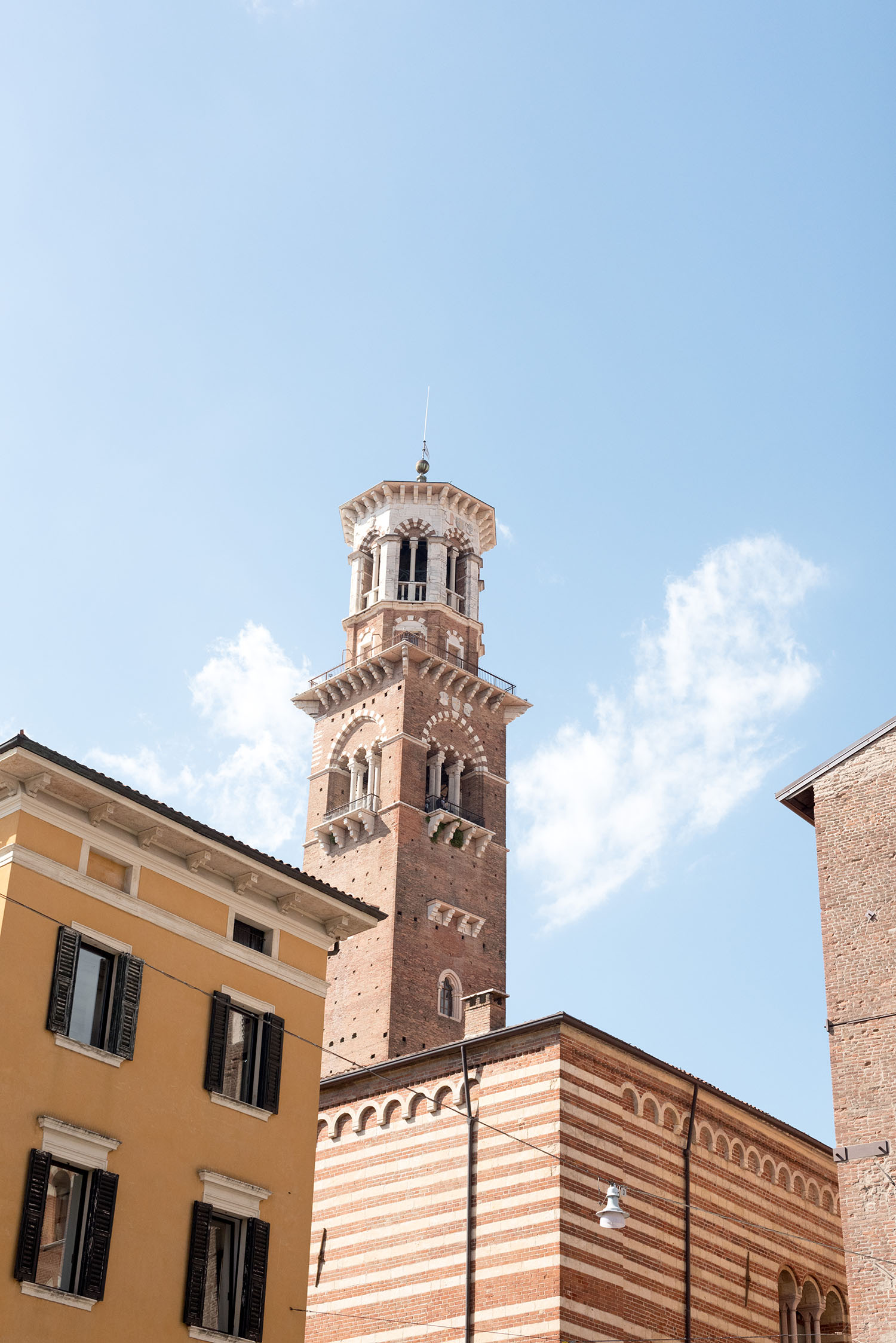 The medieval bell tower in Verona, Italy, as captured by top Canadian travel blogger Cee Fardoe of Coco & Vera