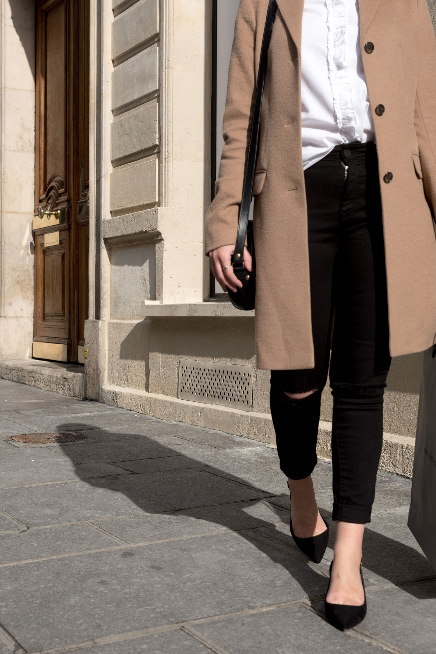 Outfit details on top Winnipeg fashion blogger Cee Fardoe of Coco & Vera, including Mavi Alissa skinny jeans and Mango block heels