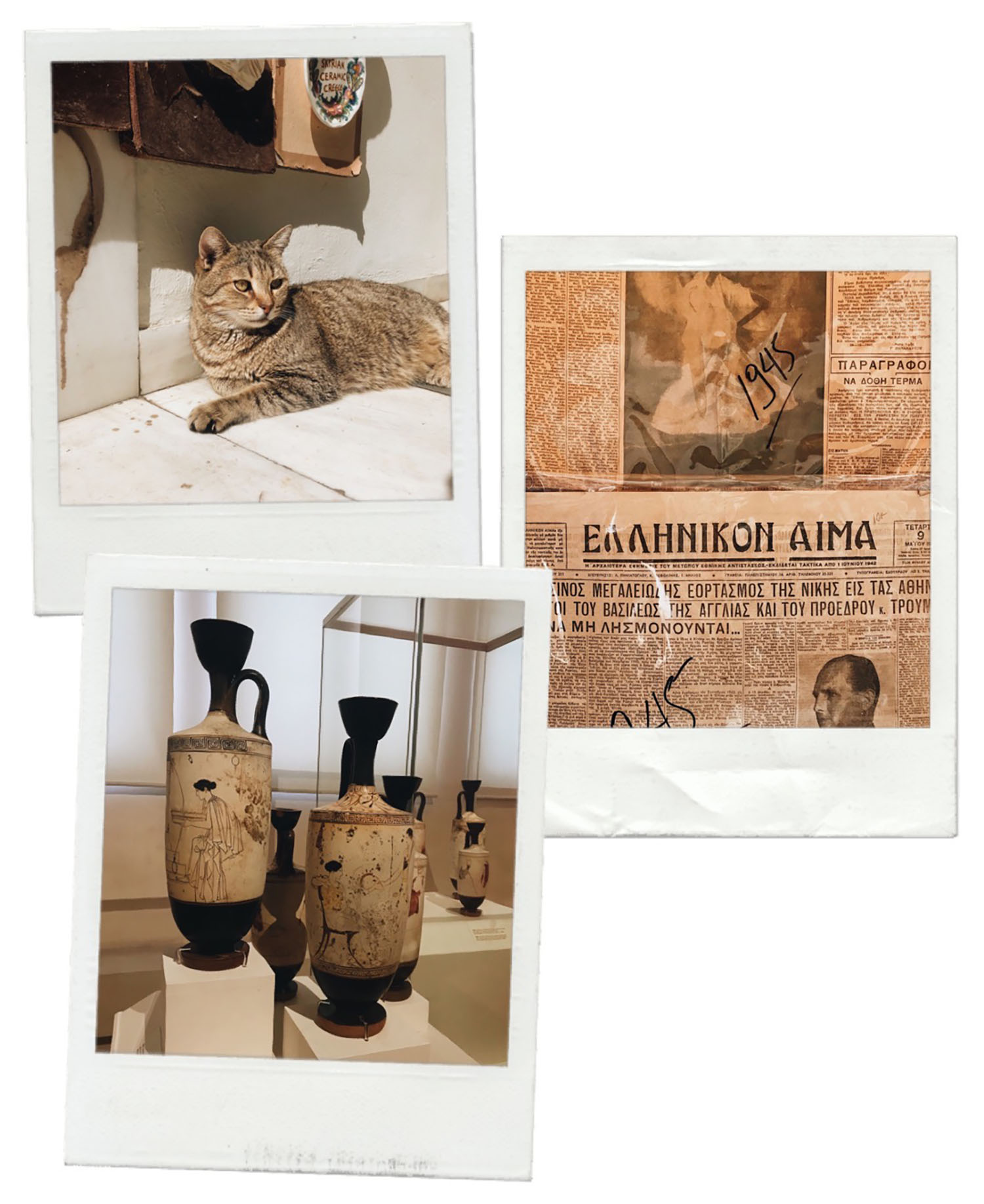 Coco & Vera - A cat, ancient vases and vintage newspapers in Athens