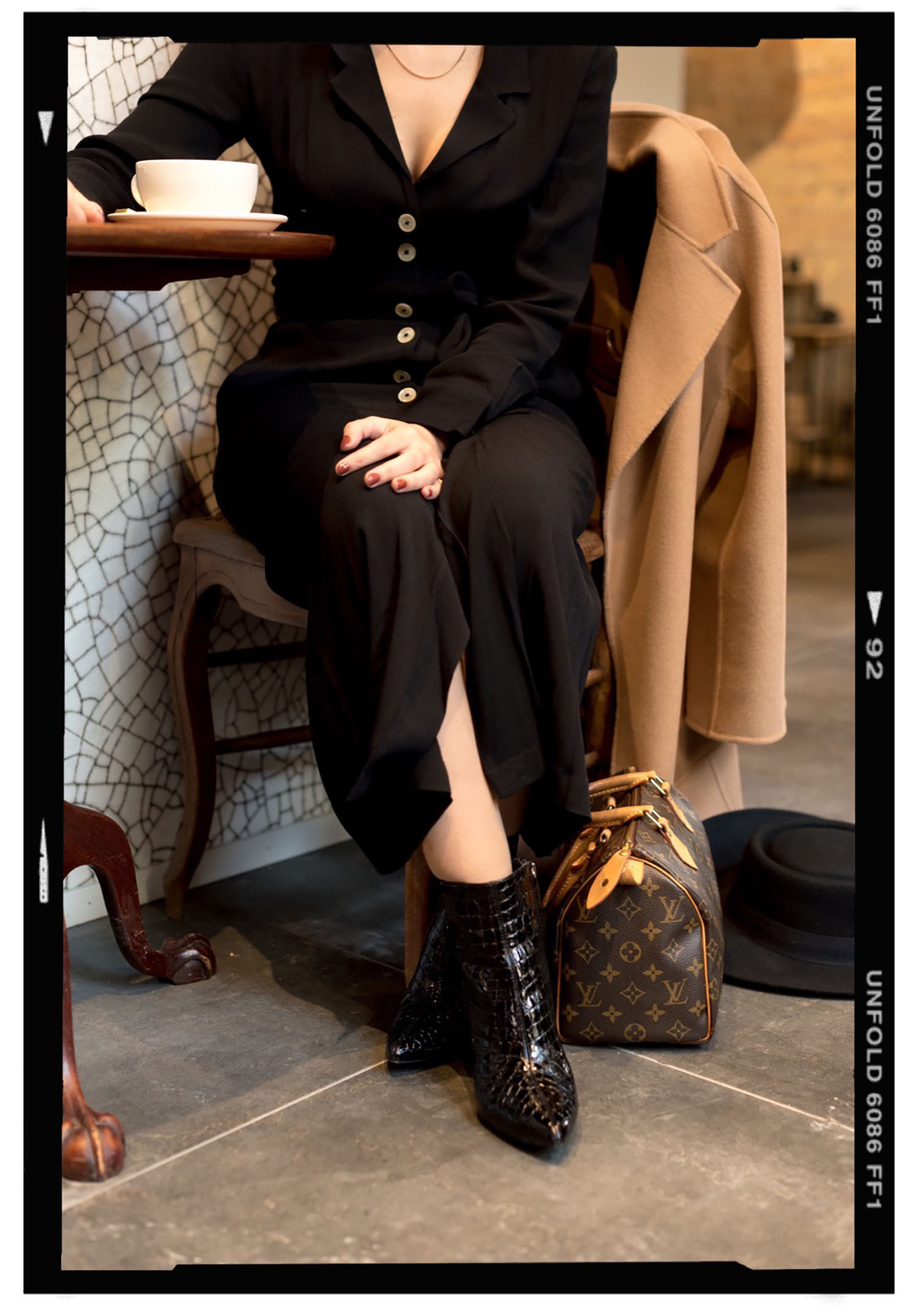 Coco & Vera - Aldo boots, The Curated coat, Louis Vuitton Speedy handbag