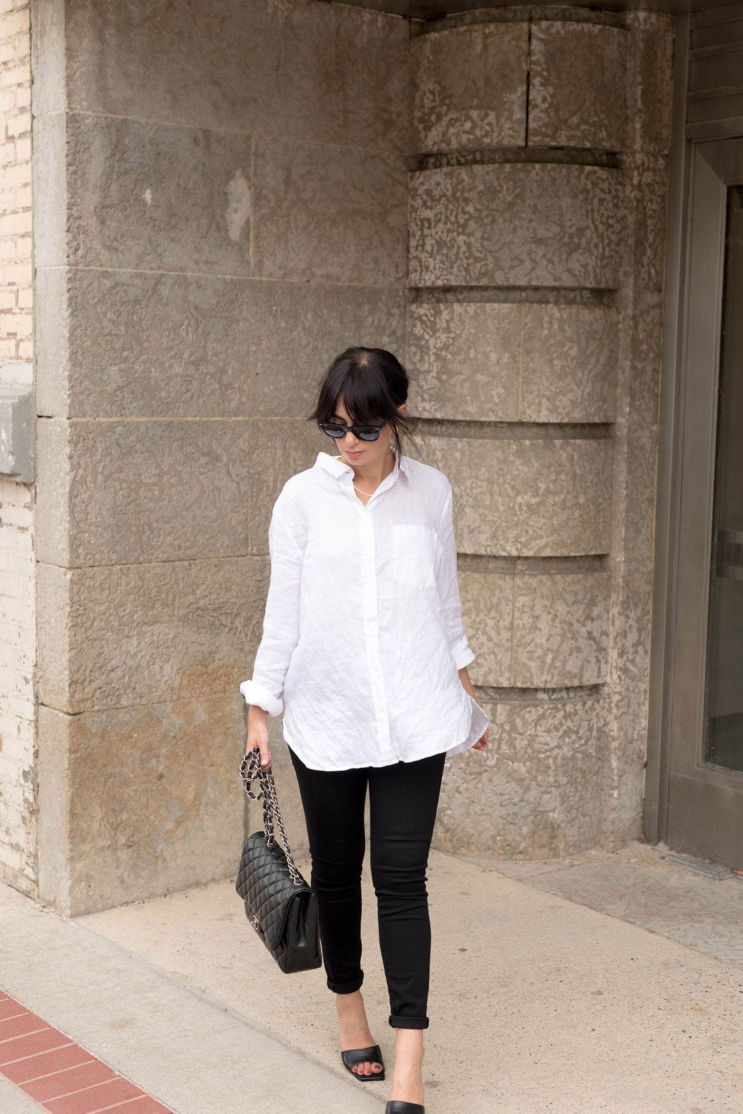 Coco & Vera - H&M blouse, Mavi jeans, Chanel jumbo quilted handbag