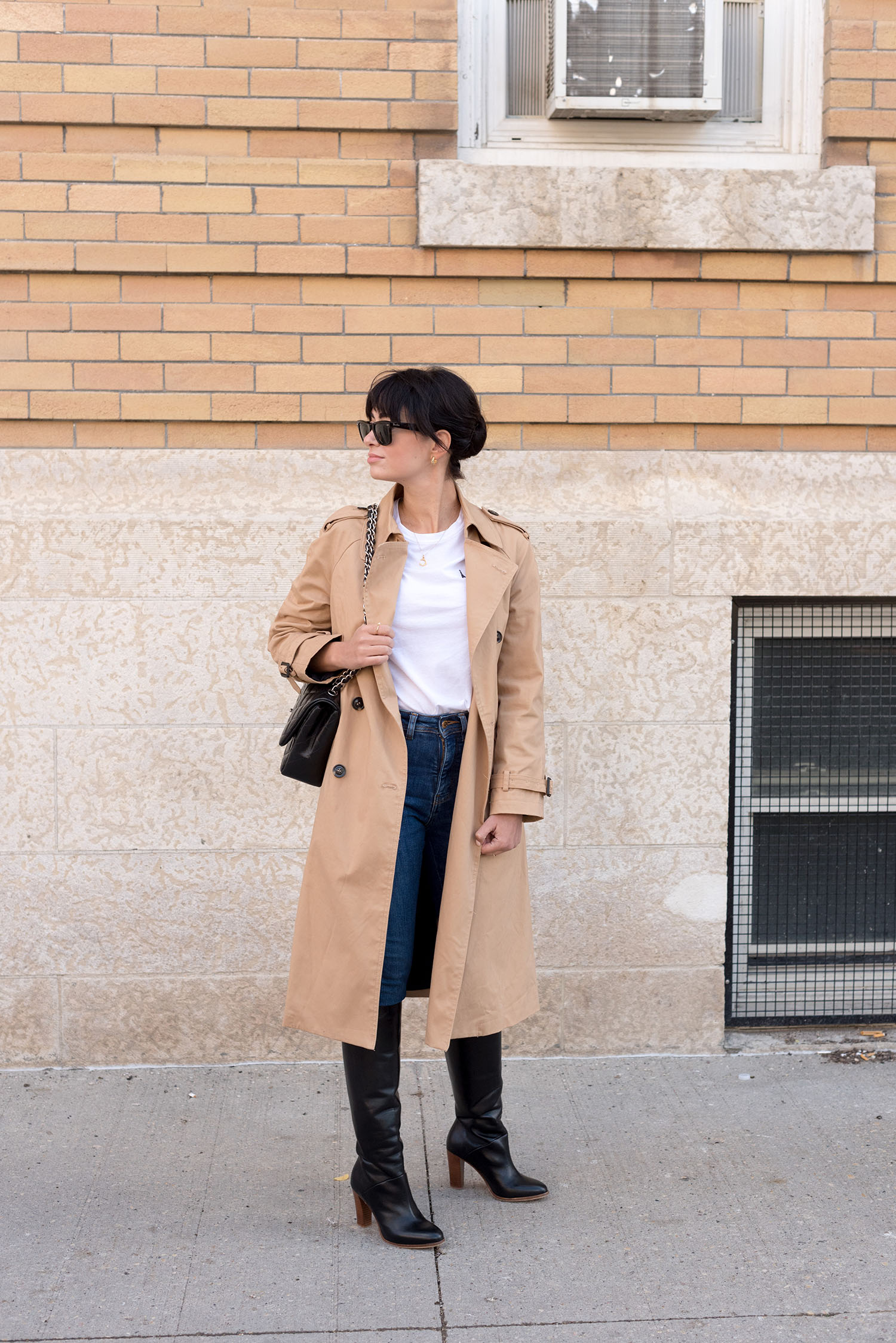 Coco & Vera - Mango trench, & Other Stories tee, Sezane boots