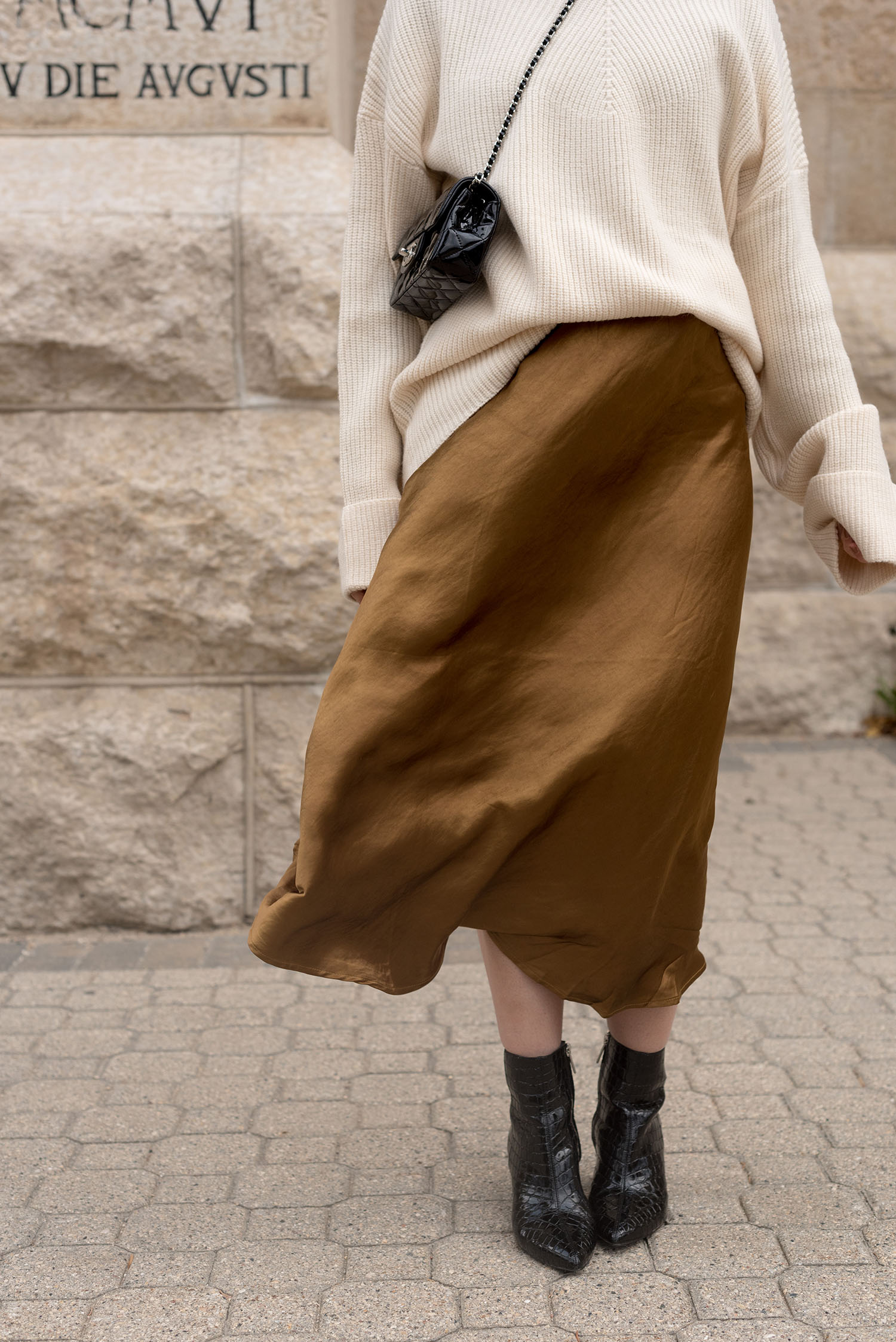 Coco & Vera - Aldo boots, Chanel quilted handbag, Oak + Fort skirt