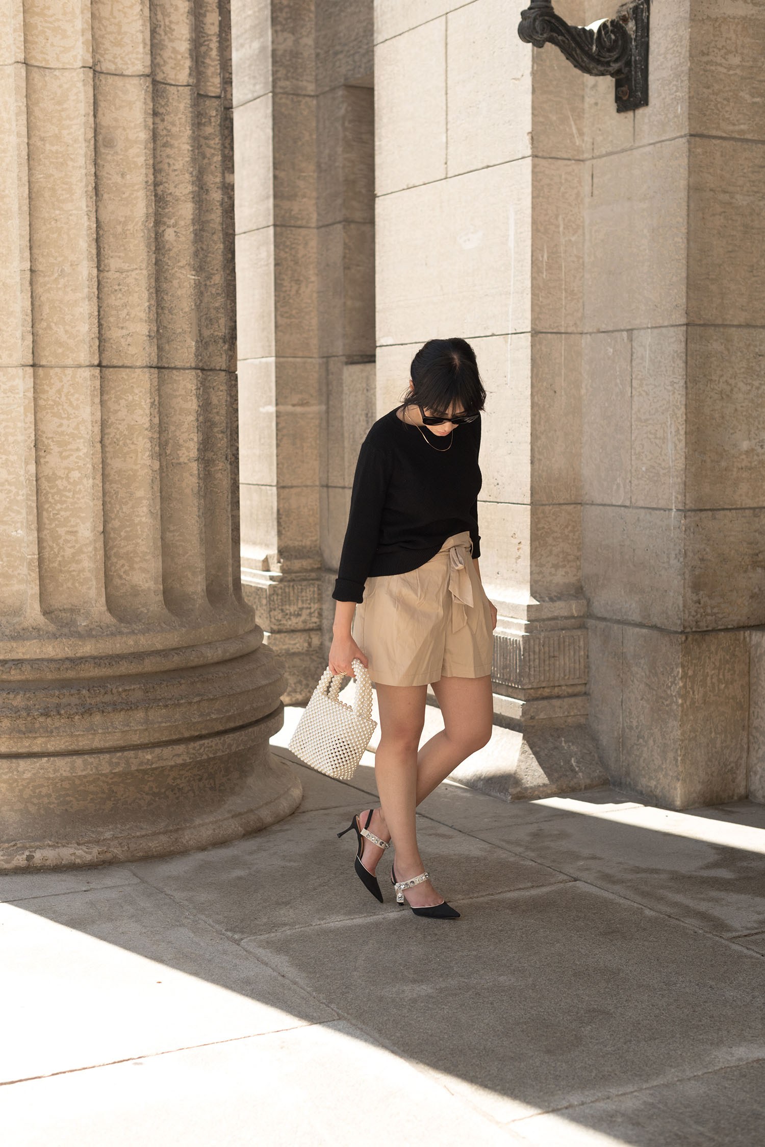 Coco & Vera - Oak + Fort sweater, Zara slingback heels, & Other Stories handbag