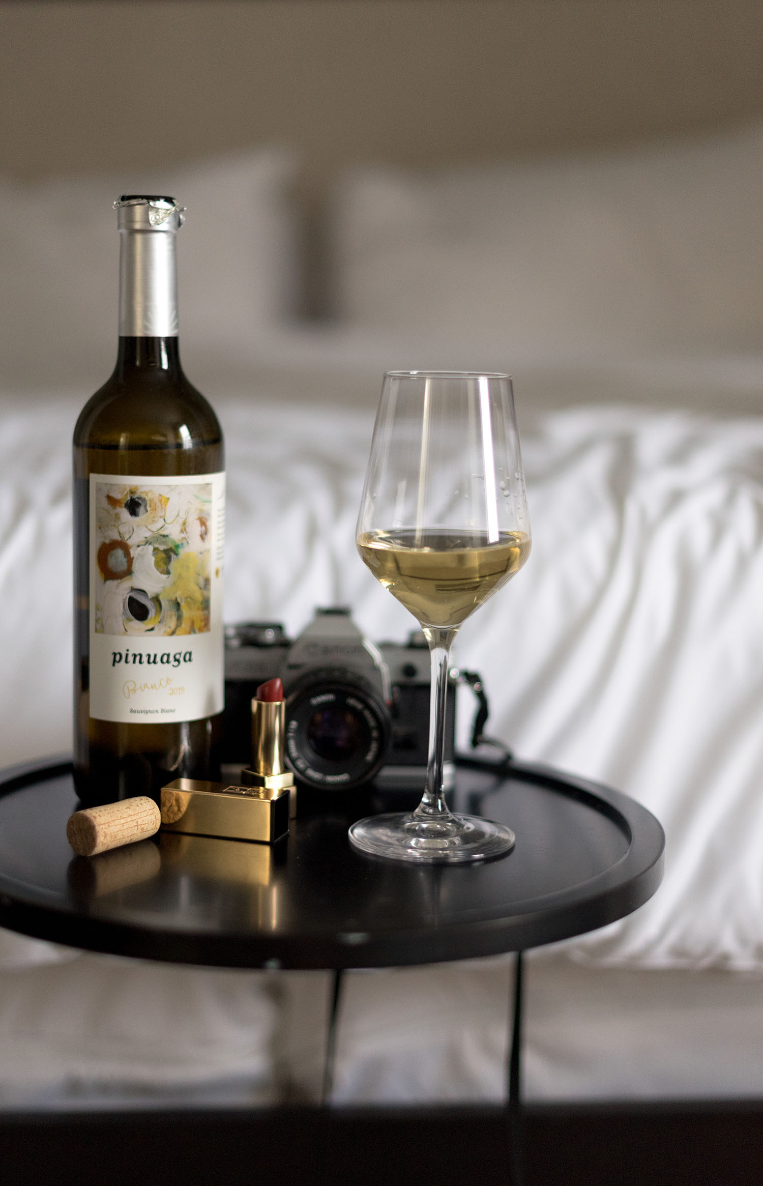 Coco & Vera - Pinuaga wine, Yves Saint-Laurent lipstick, Canon camera