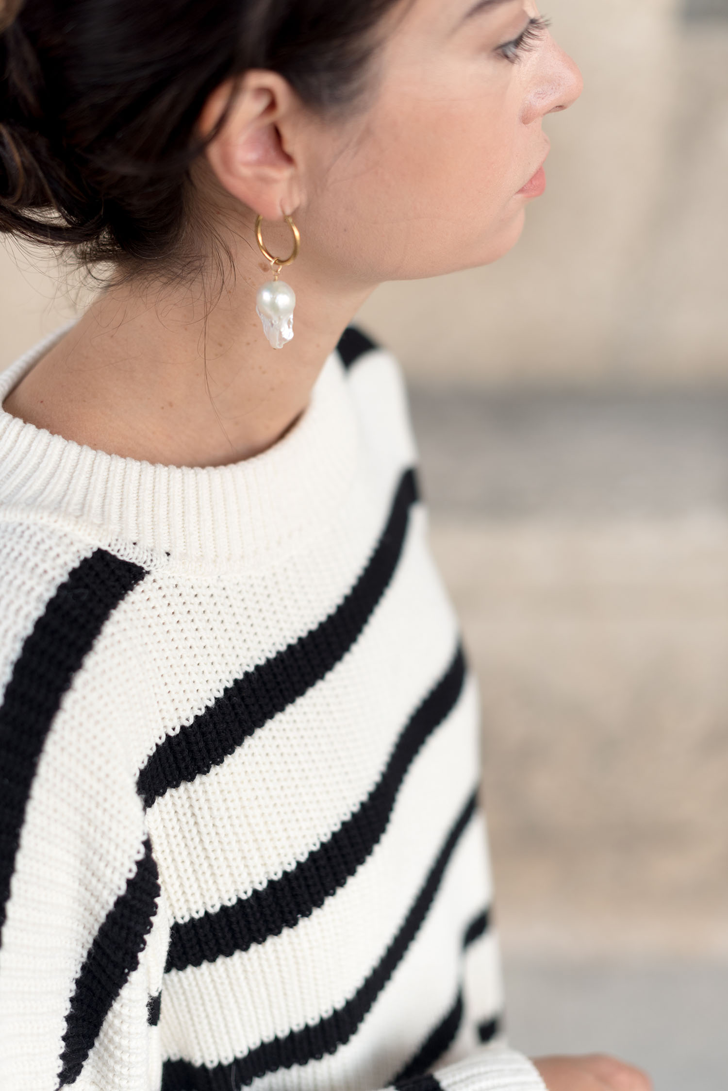 Coco & Vera - Maris Pearl Co. earrings, H&M sweater