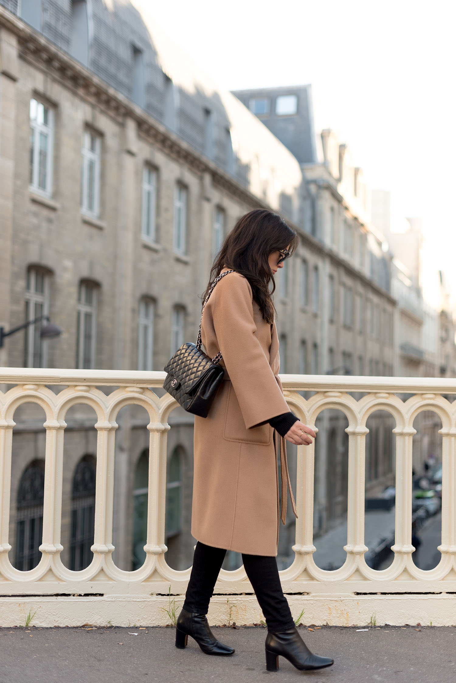 Coco & Vera - The Curated coat, Chanel handbag, Rouje Celeste boots