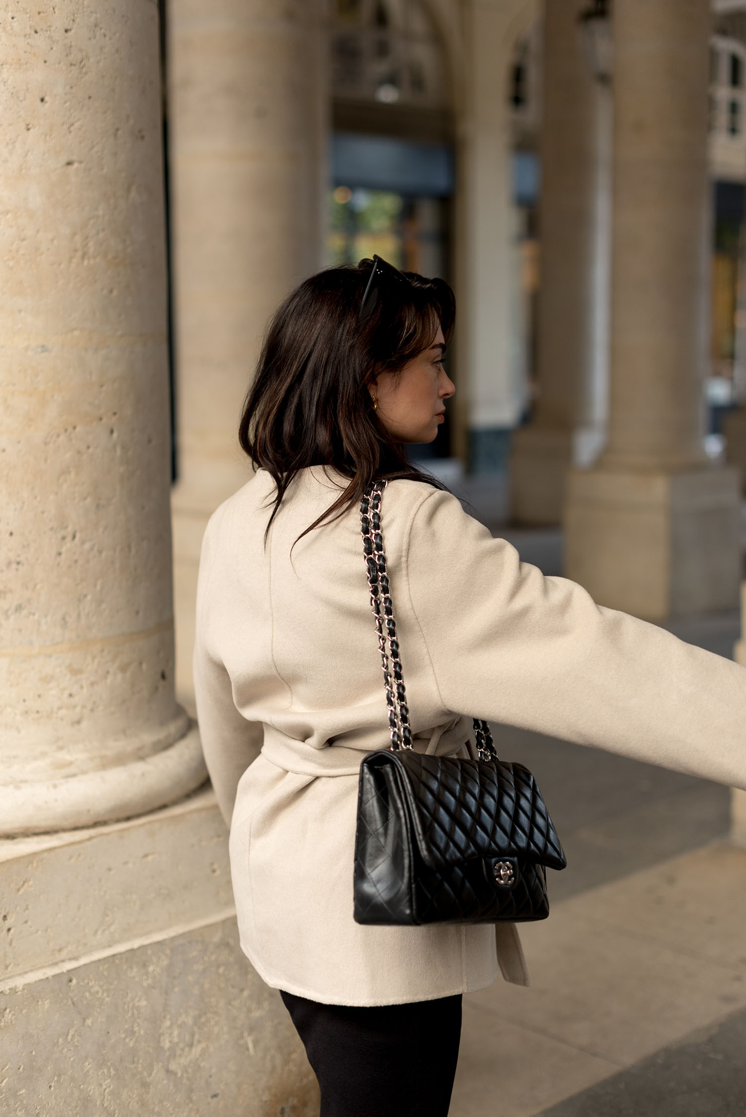 Coco & Vera - Chanel handbag, Mango coat, Zara dress