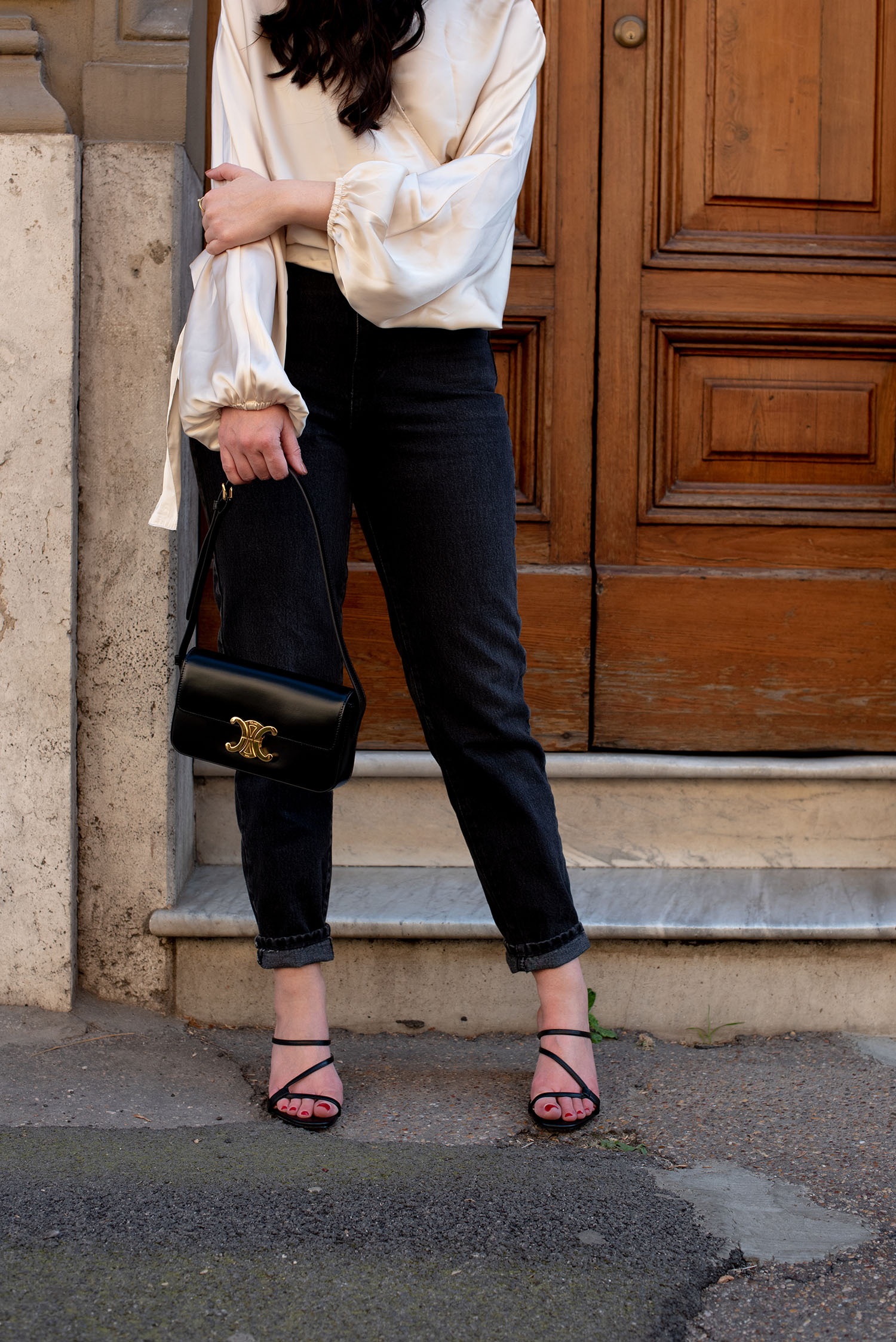 Coco & Vera - Celine Triomphe handbag, Zara sandals, Zara jeans