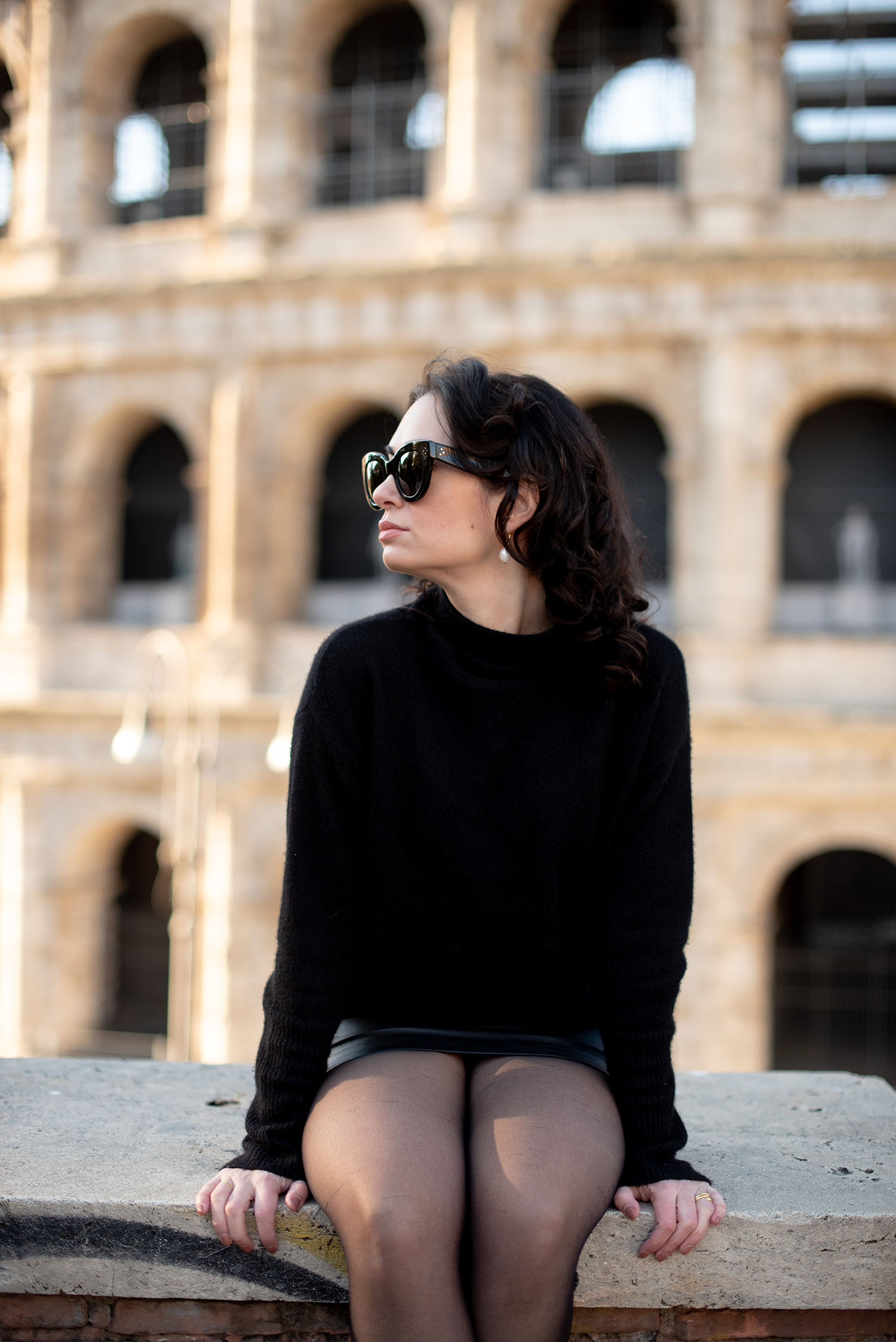 Coco & Vera - Celine Audrey sunglasses, Wilfred cashmere sweater, Maris Pearl Co. earrings