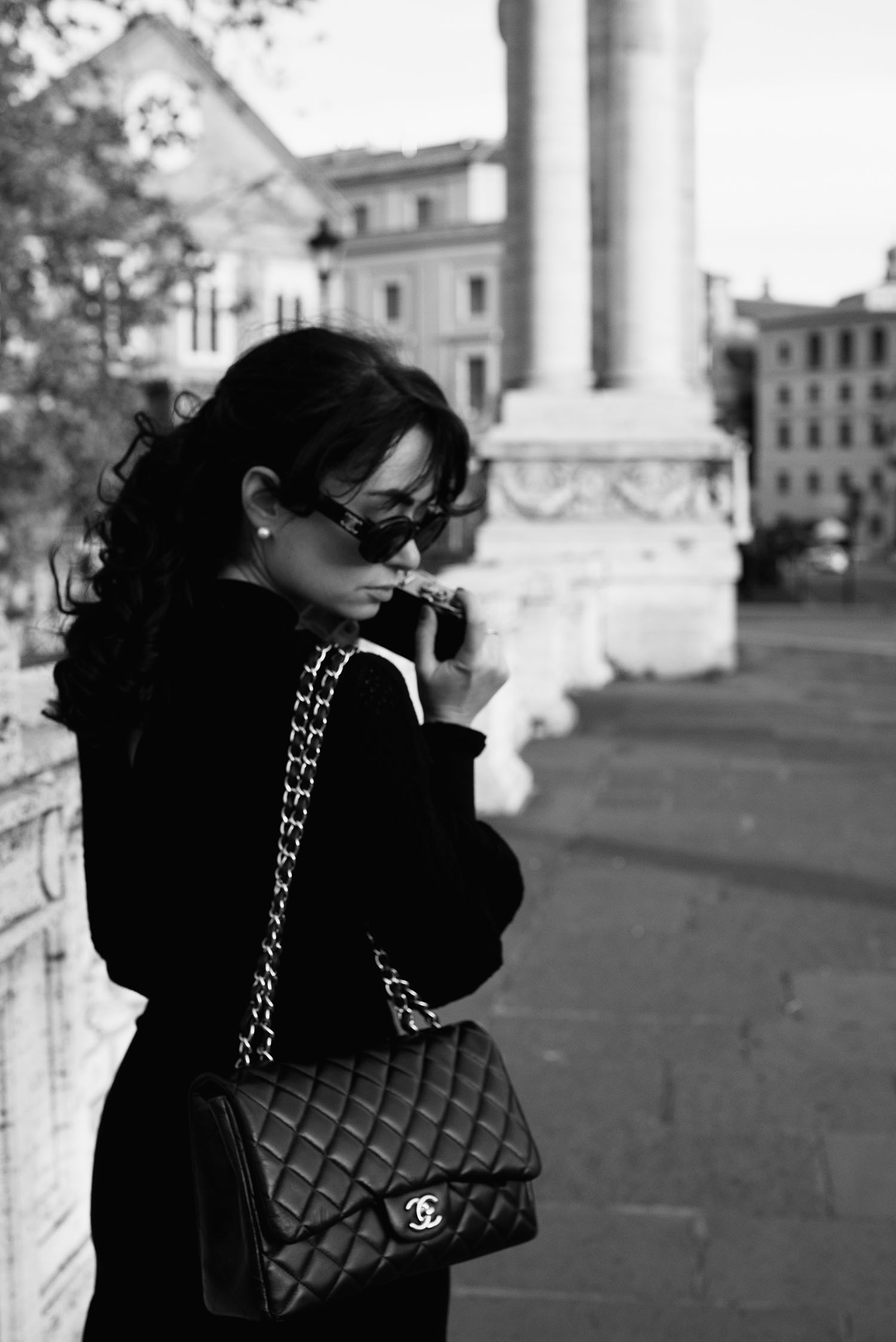 Coco & Vera - Chanel handbag, Celine Triomphe sunglasses, Maris Pearl Co. earrings
