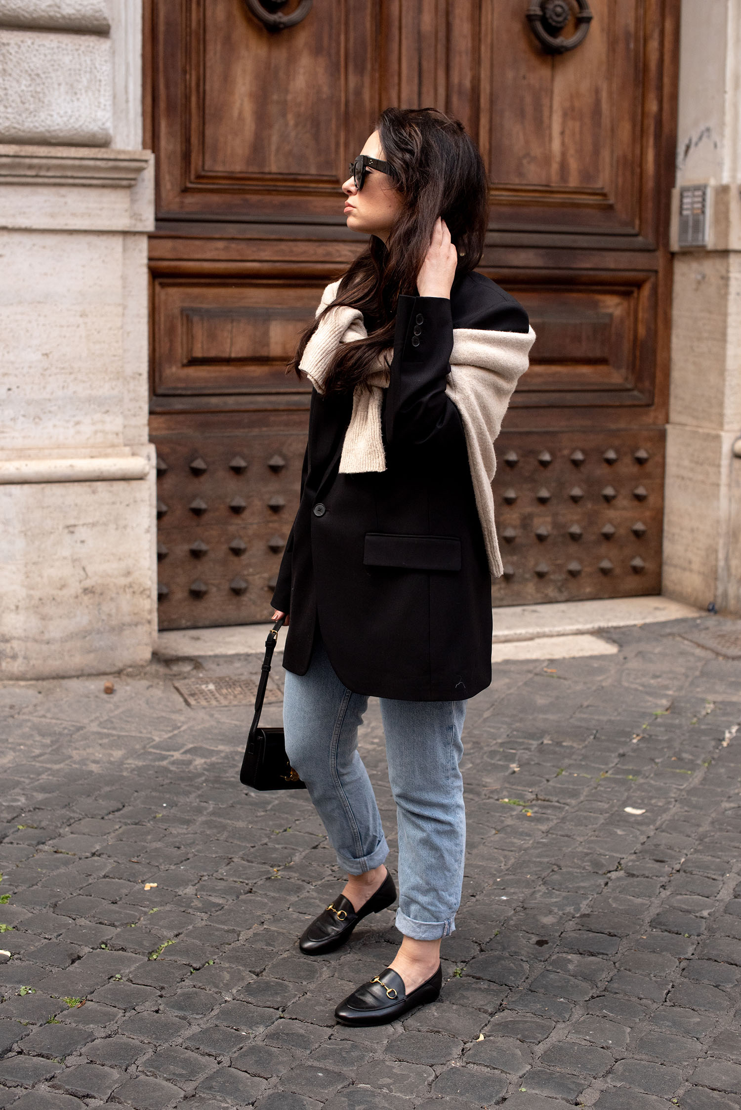 Coco & Vera - Wilfred blazer, Zara jeans, Gucci loafers