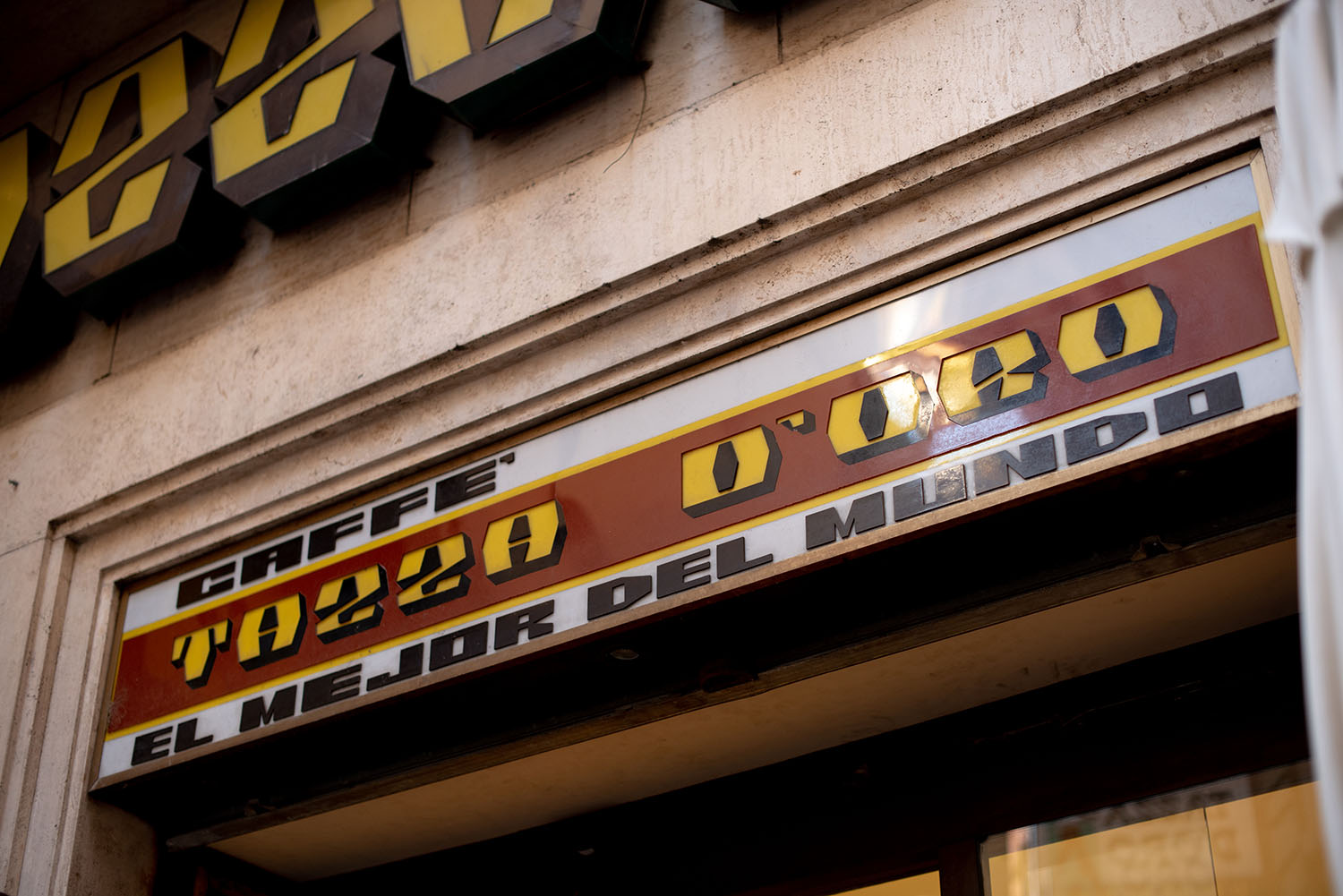Coco & Vera - Vintage sign at La Tazza d'Oro cafe in Rome