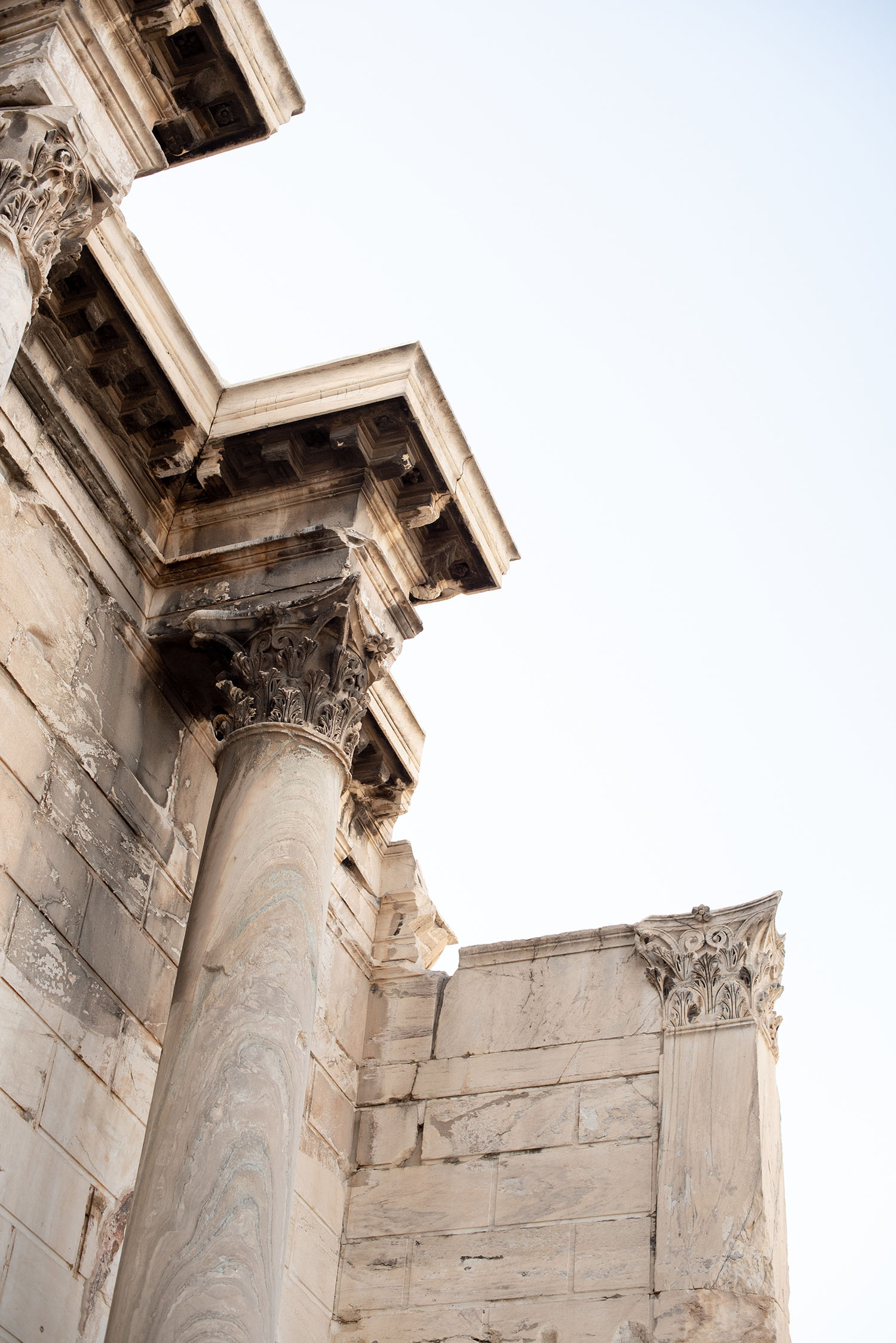 Coco & Vera - Ancient columns on the site of Hadrian's Library in Monastiraki, Athens