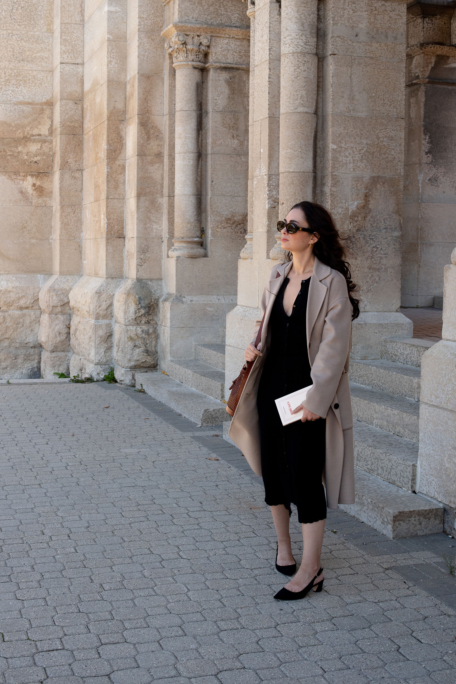 Coco & Vera - Sezane Albane dress, Celine Triomphe sunglasses, Zara handmade coat