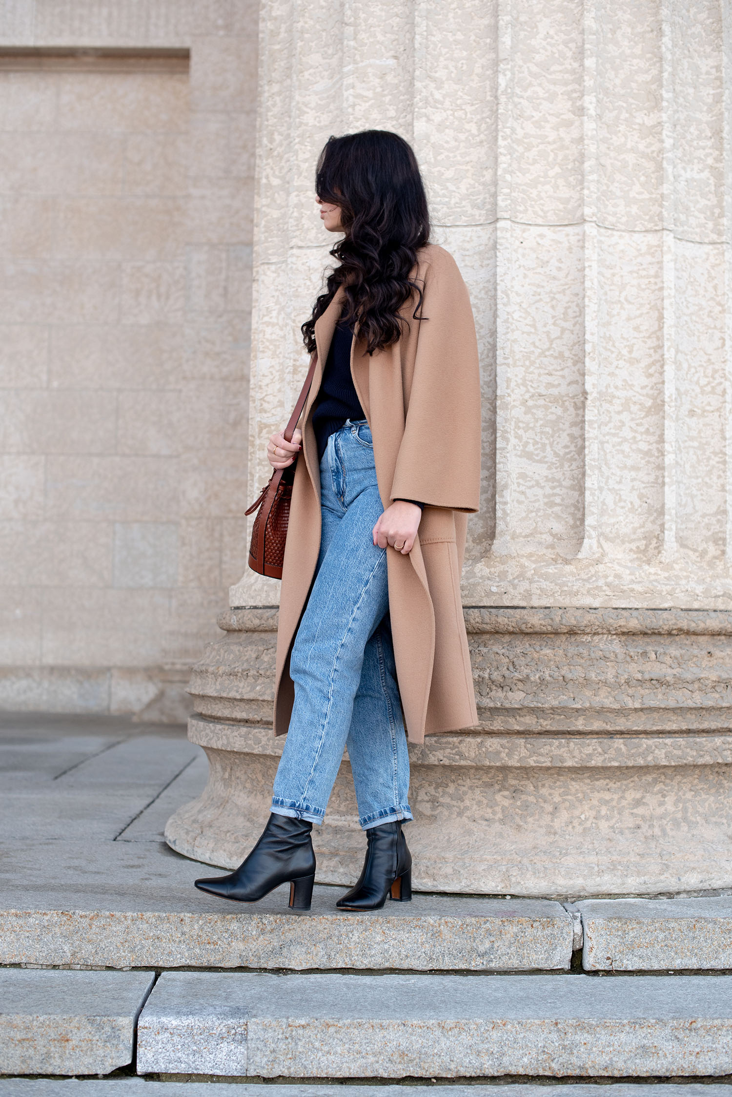 Coco & Vera - The Curated camel coat, Zara jeans, Rouje boots