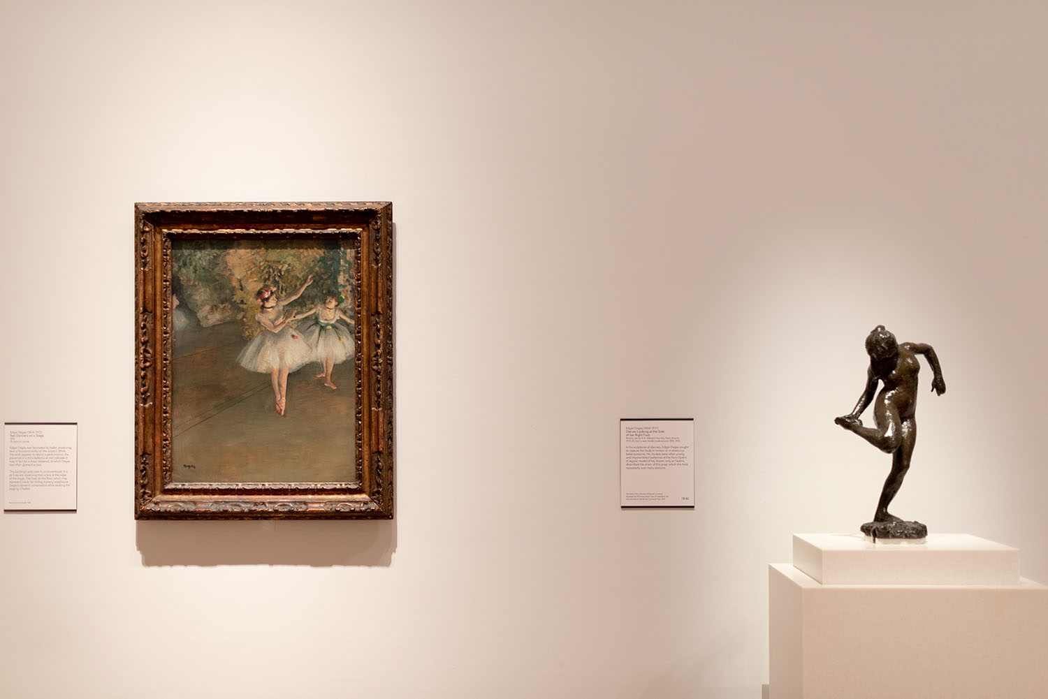 Coco & Vera - Degas ballerina painting and Degas ballerina statue at Cortauld Gallery, London