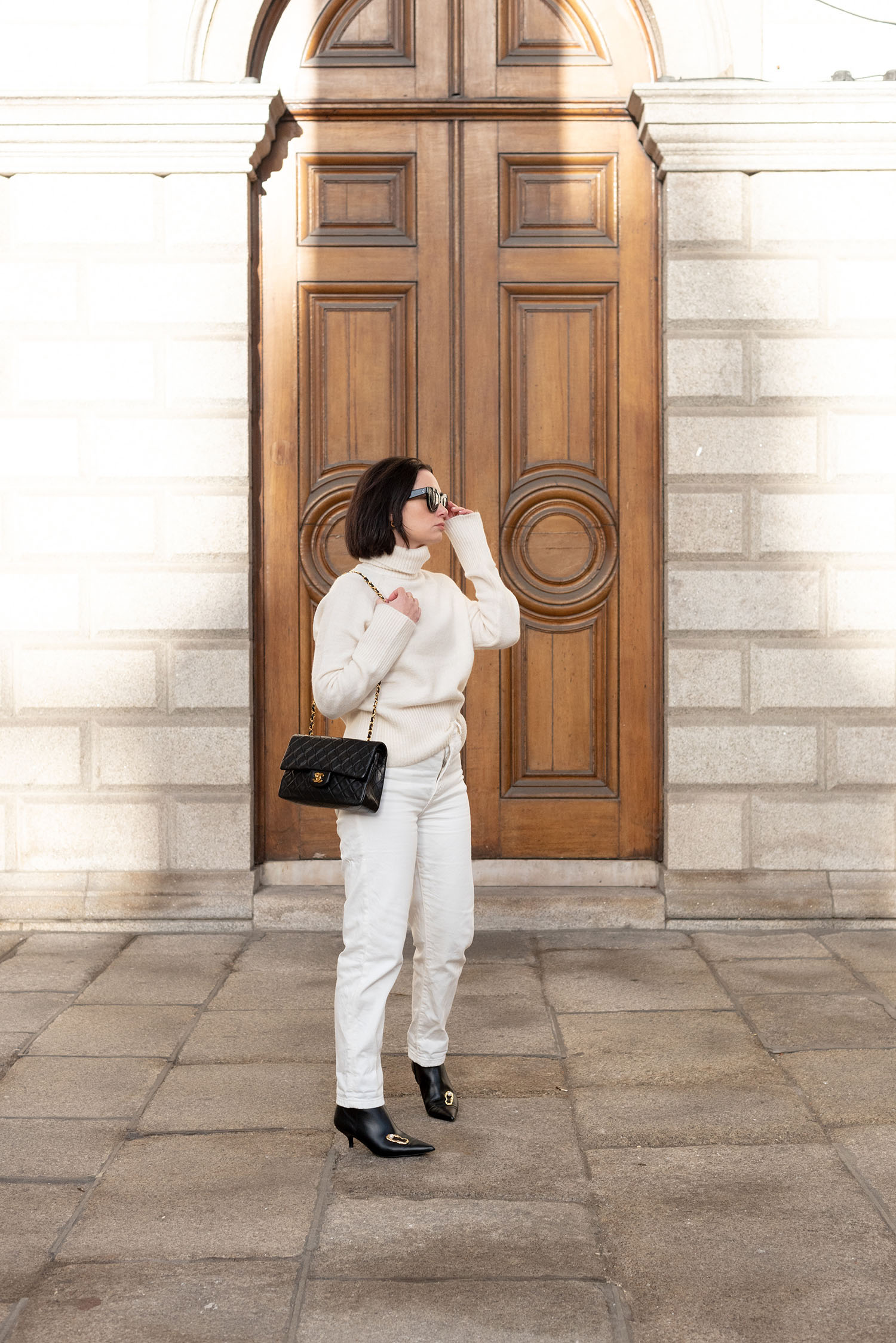 Coco & Vera - Chanel classic quilted handbag, Celine Audrey sunglasses, Zara sweater