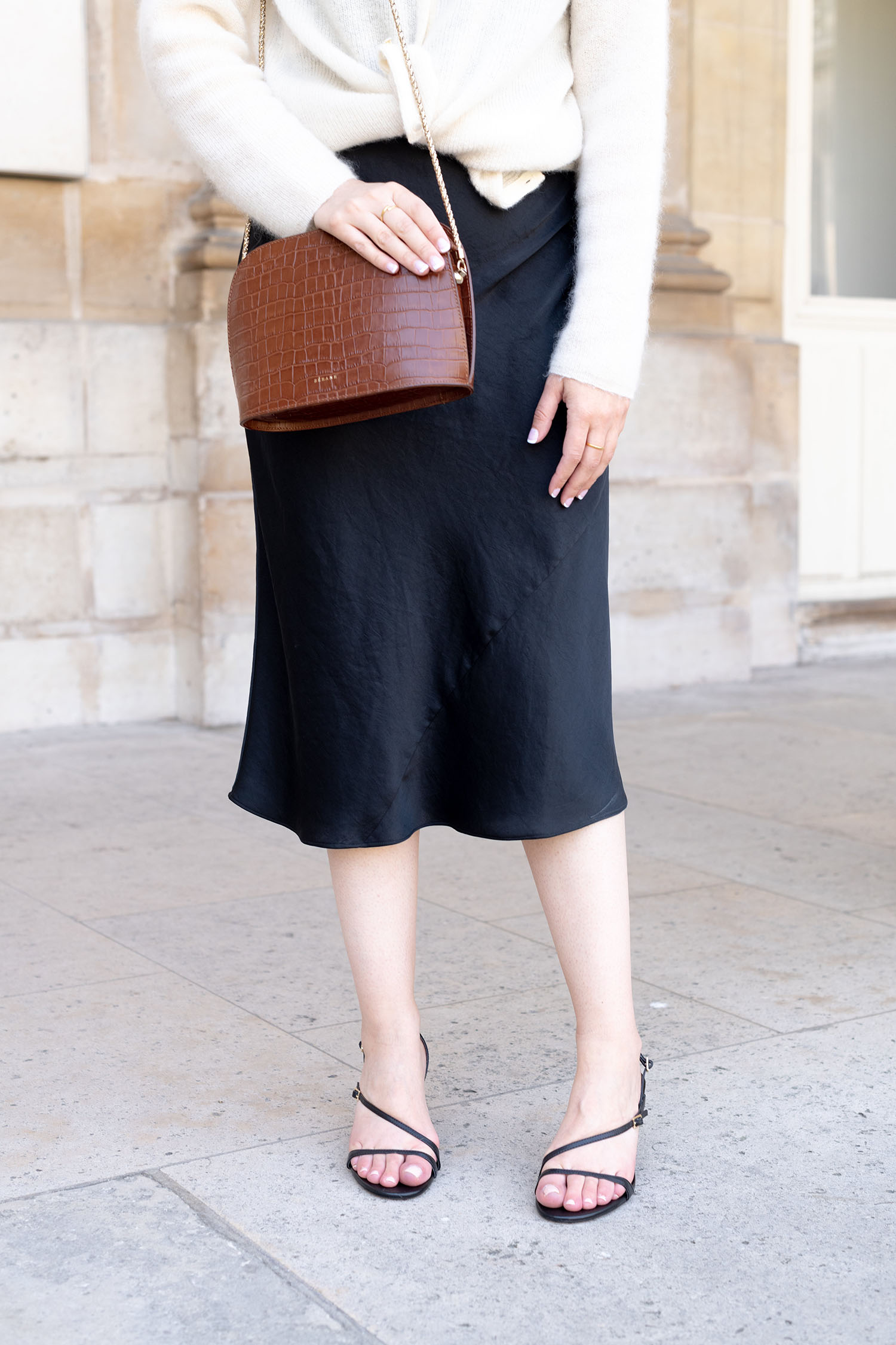 Coco & Voltaire - Zara sandals, Sezane Victor handbag, Wilfred Only dress
