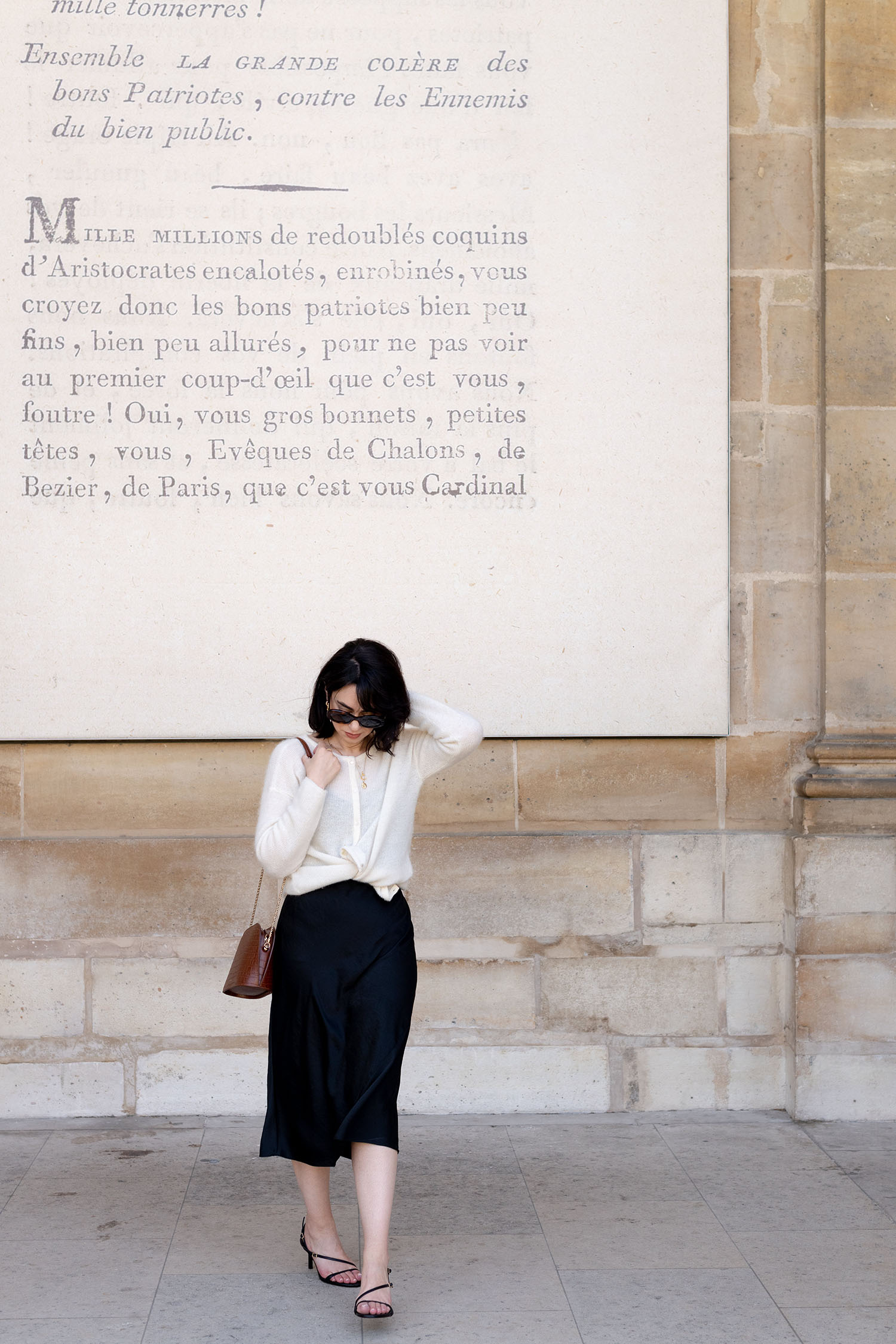 Coco & Voltaire - Sezane Gaspard cardigan, Celine Triomphe sunglasses, Zara sandals