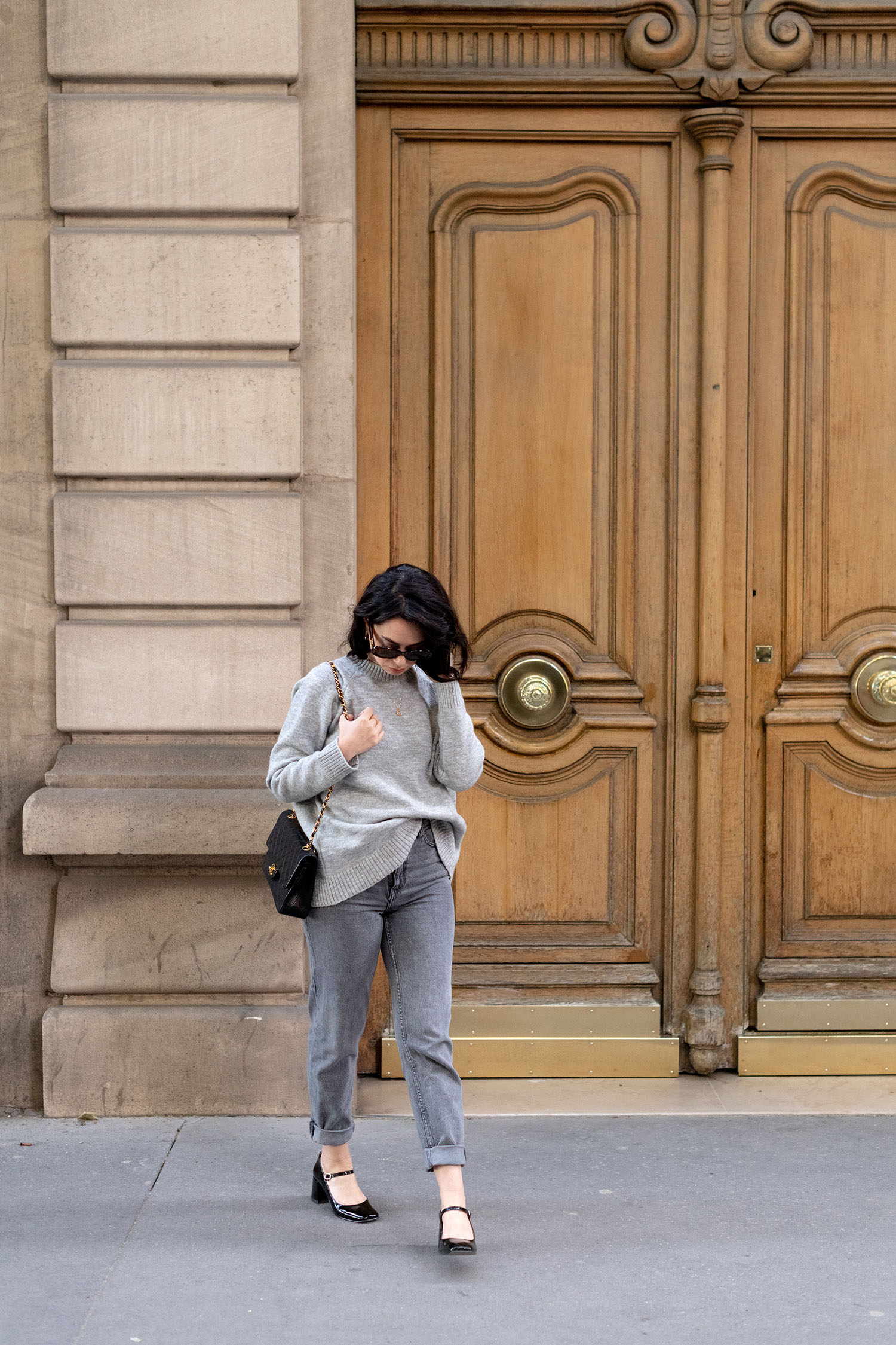 Coco & Voltaire - Chanel quilted handbag, Zara jeans, Celine Triomphe sunglasses