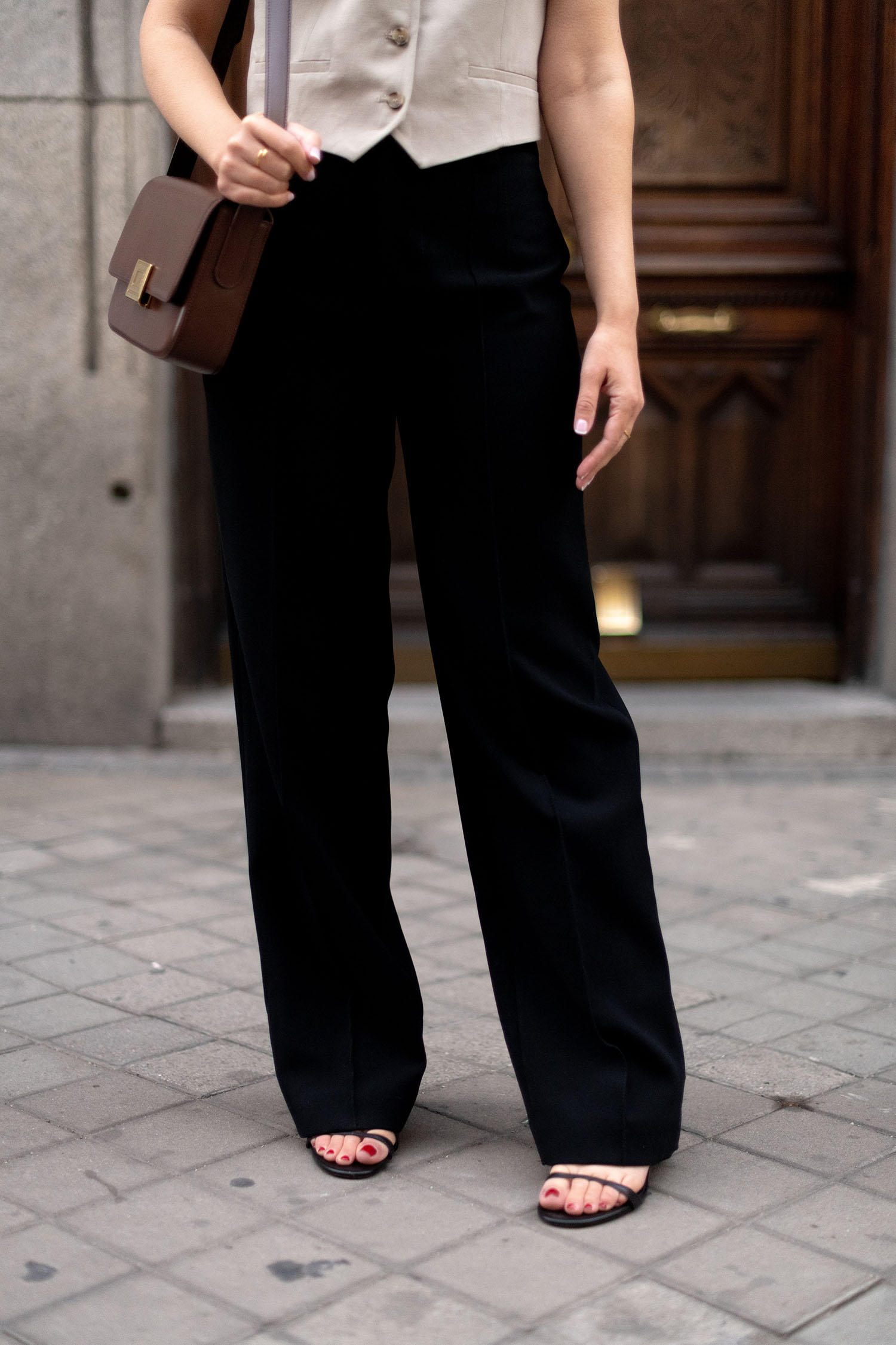 Coco & Voltaire - Zara Francoise trousers, Zara sandals, A. Cloud official bag