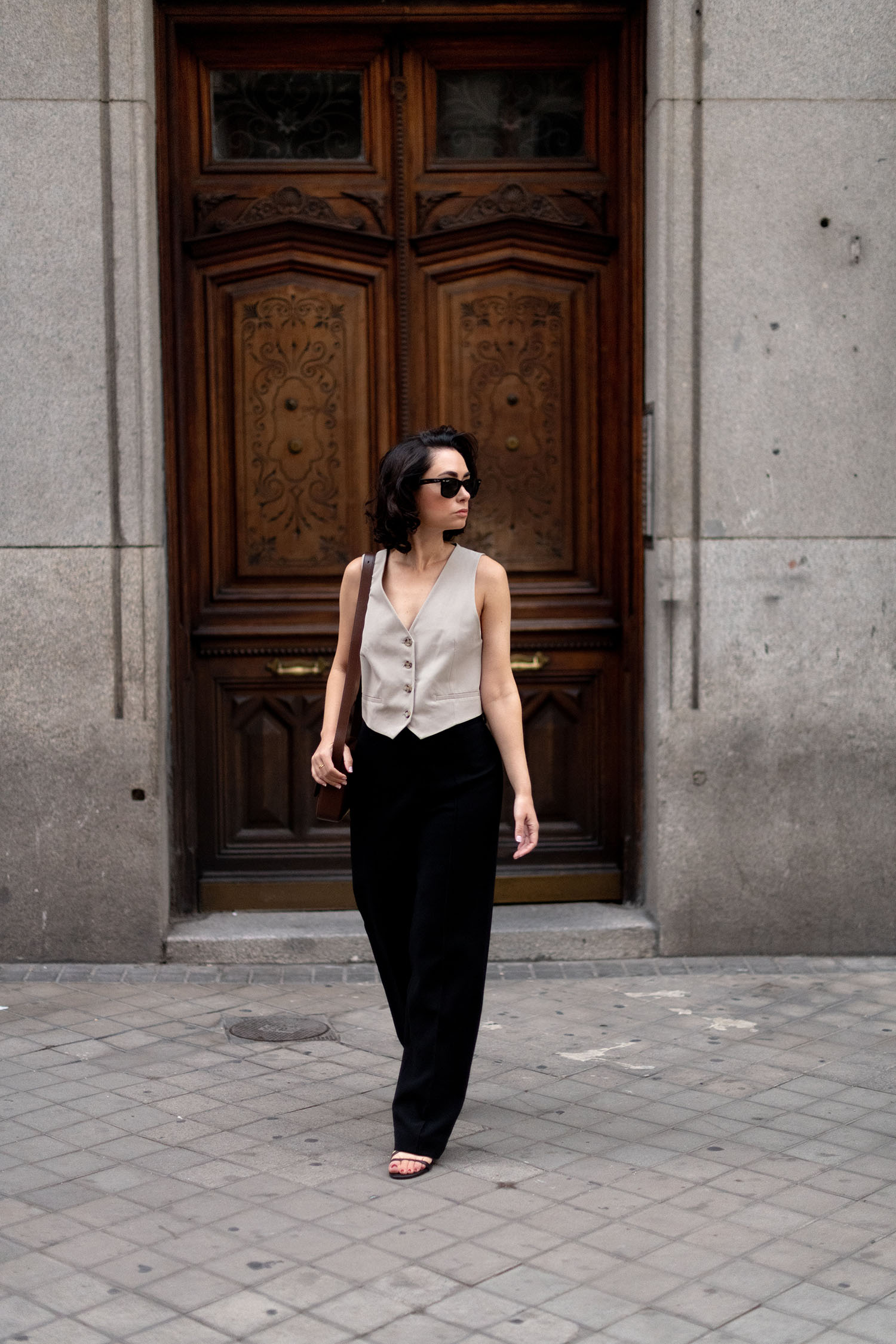 Coco & Voltaire - Zara vest, Zara sandals, RayBan sunglasses