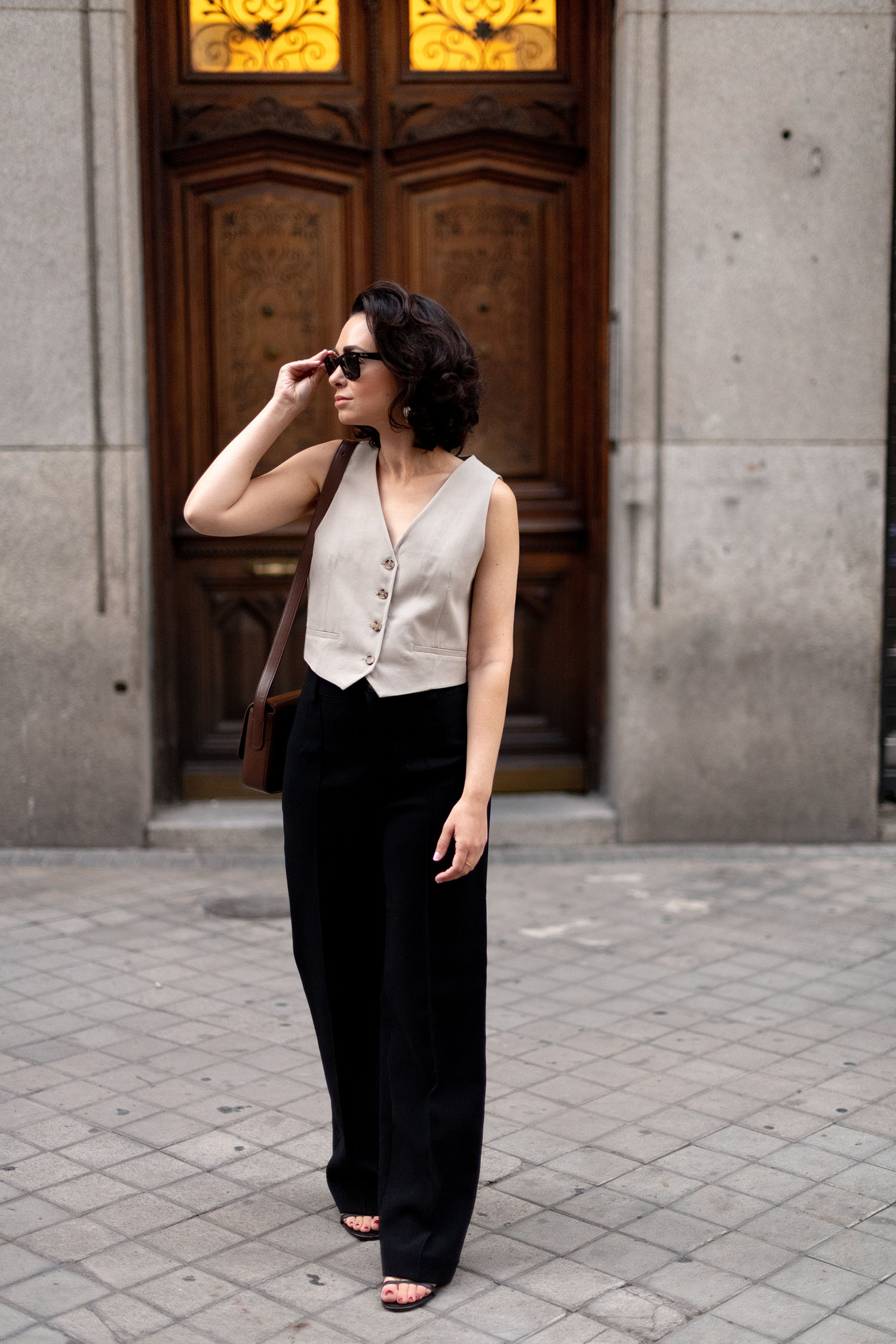 Coco & Voltaire - Zara waistcoat, Zara trousers, RayBan Wayfarer sunglasses