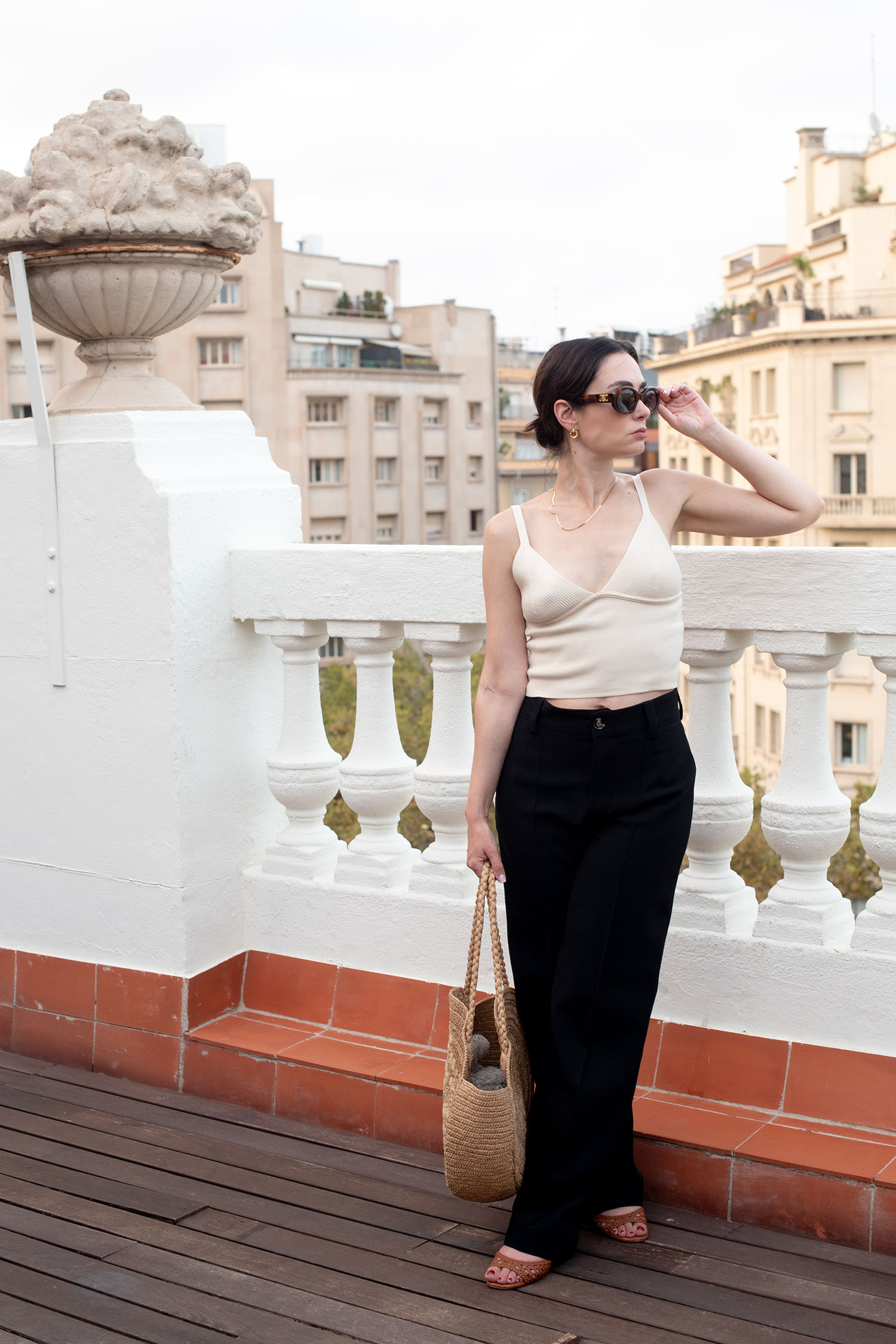 Coco & Voltaire - Zara trousers, J. Crew sandals, Celine Triomphe sunglasses